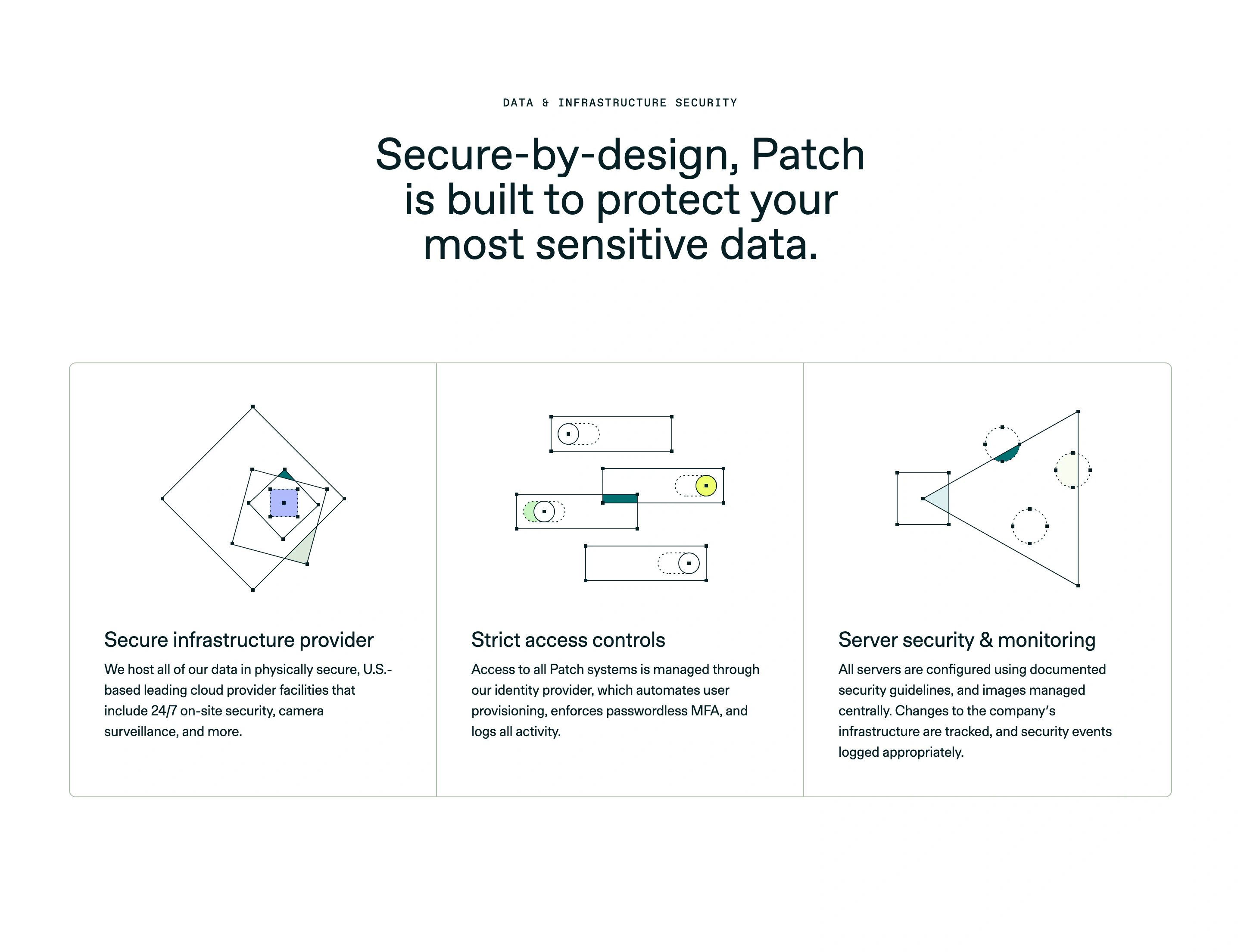 Patch Security Page Section Data and Infrastructure