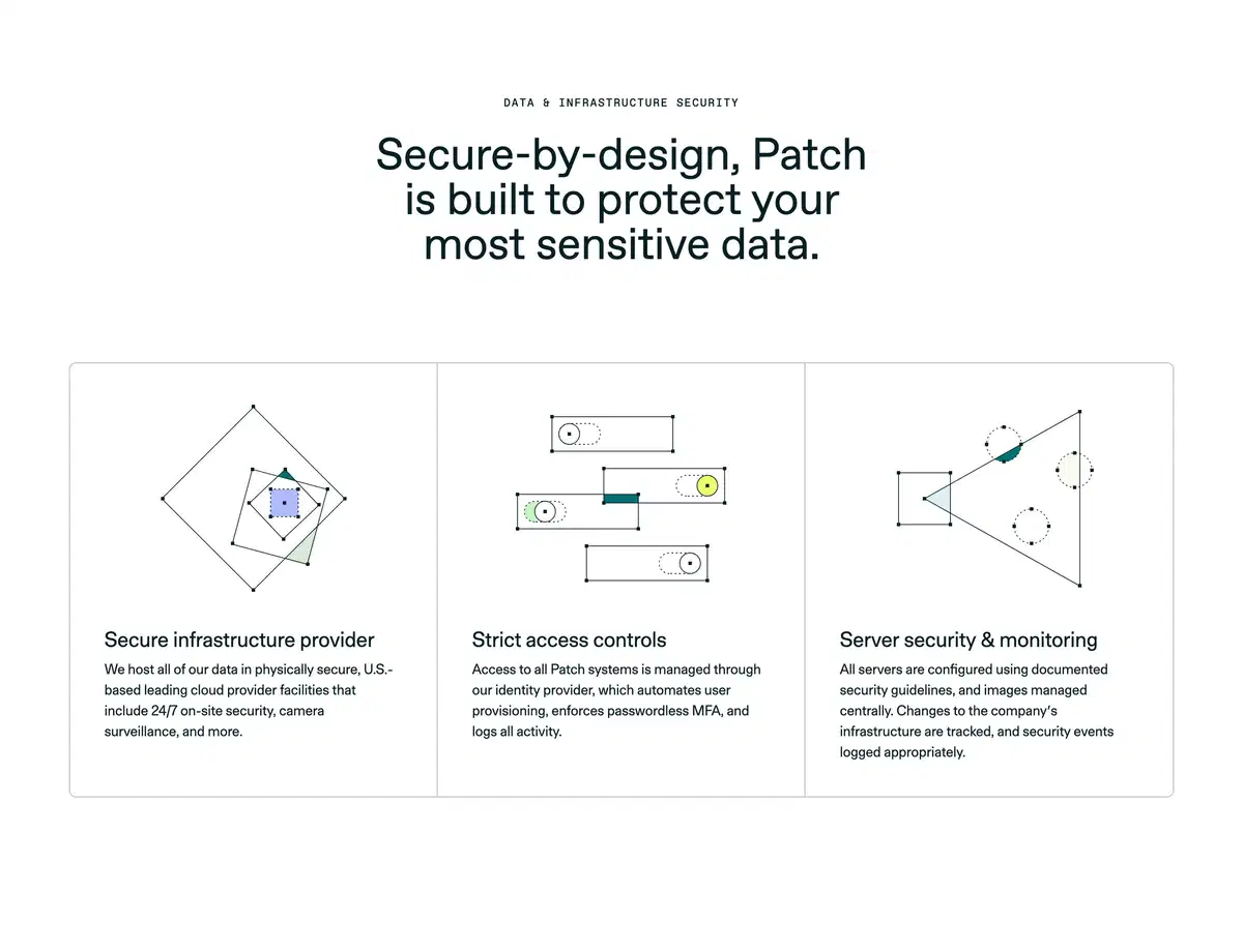 Patch Security Page Section Data and Infrastructure