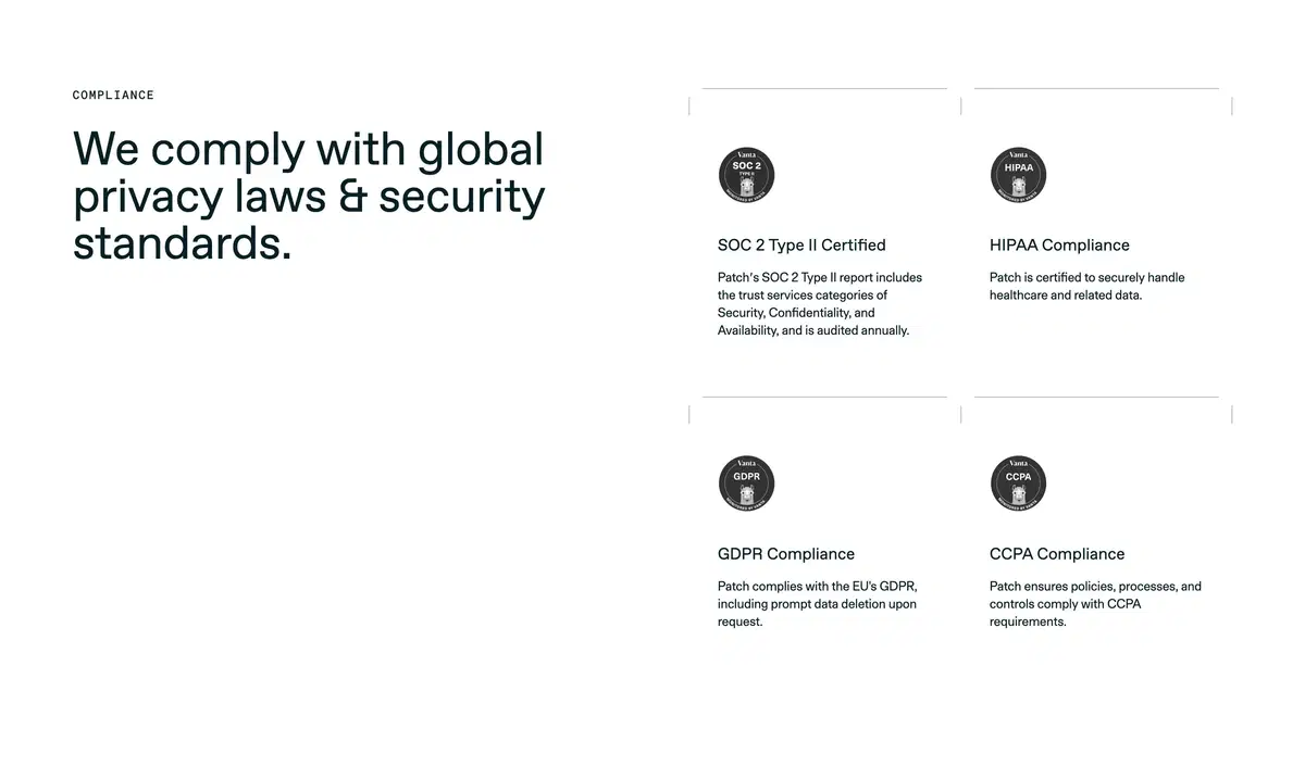 Patch Security Page Section Compliance