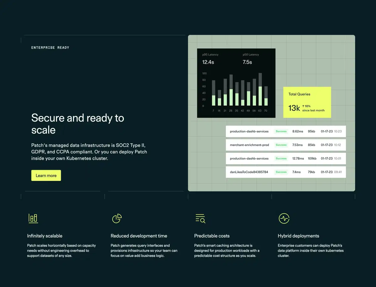 Patch Home Page Section Feature Enterprise Ready