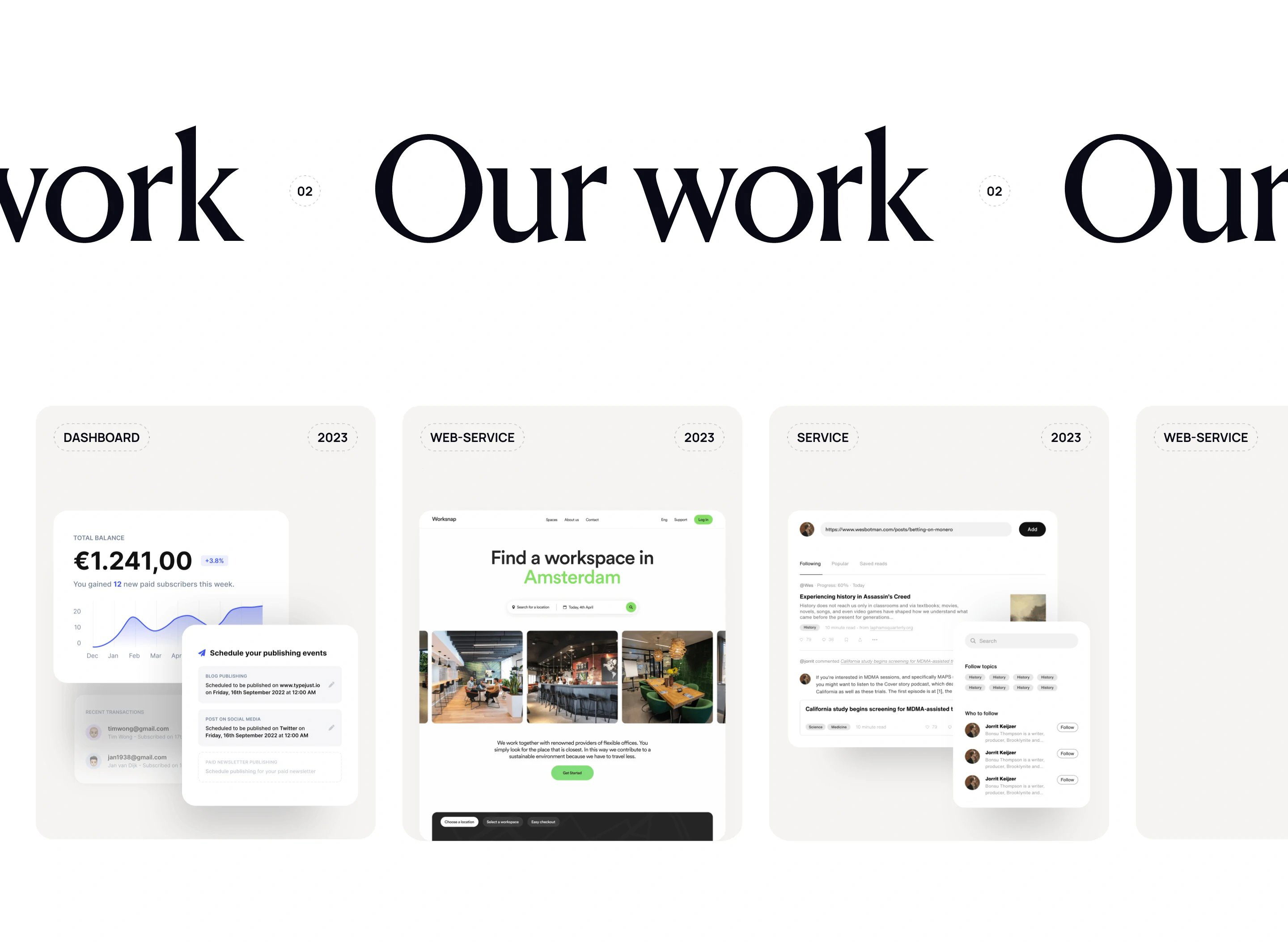 Paradigm Home Page Section Our Works