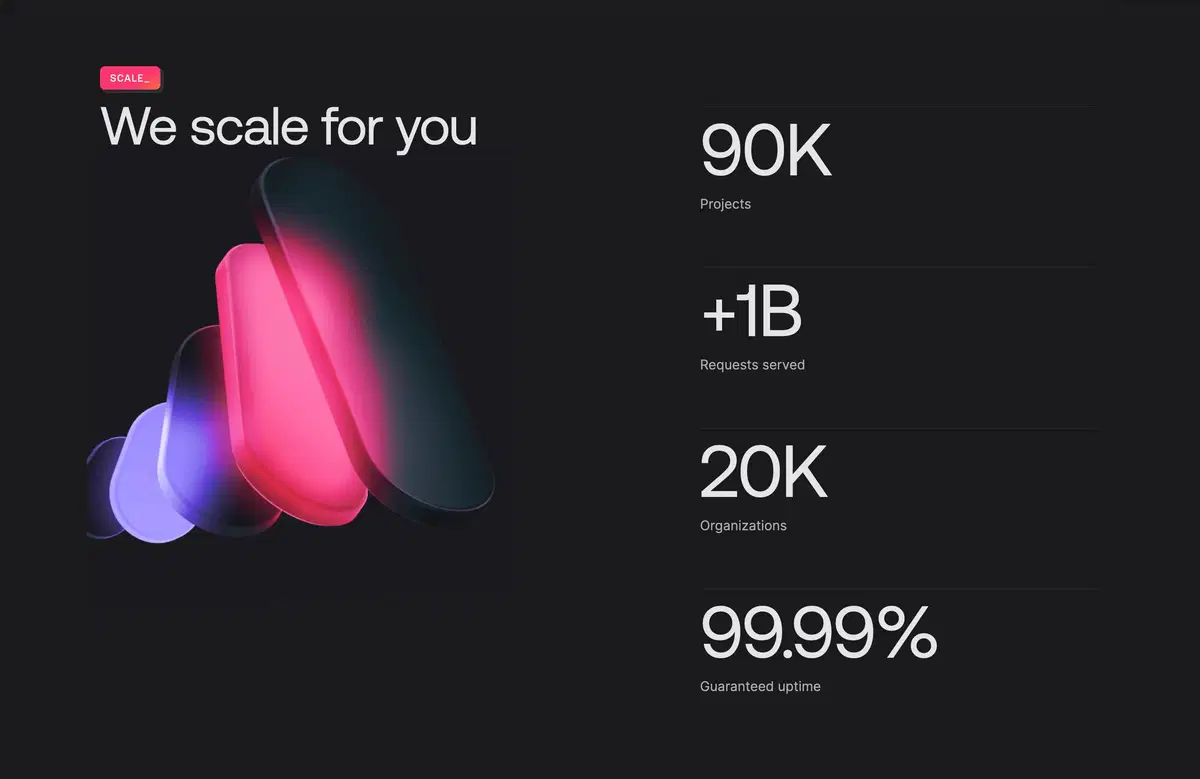 Appwrite Home Page Section Scale