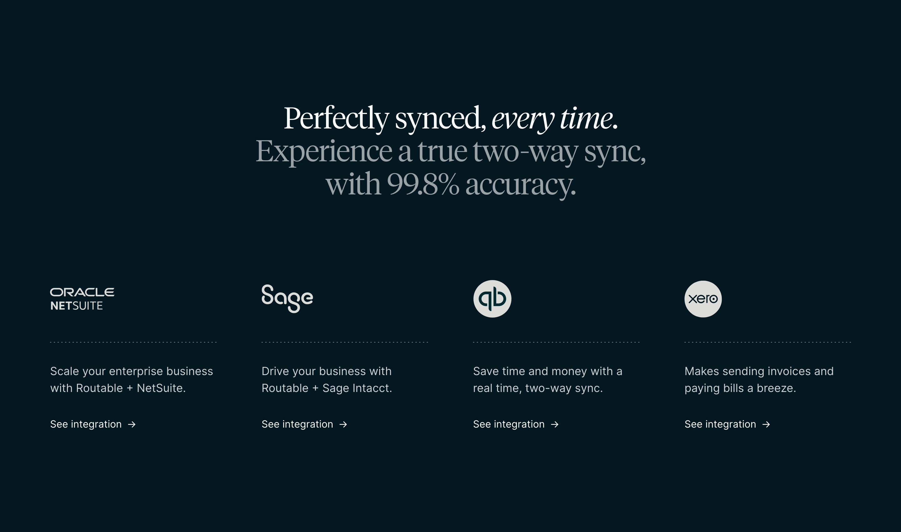 Routable Home Page Section Integrations