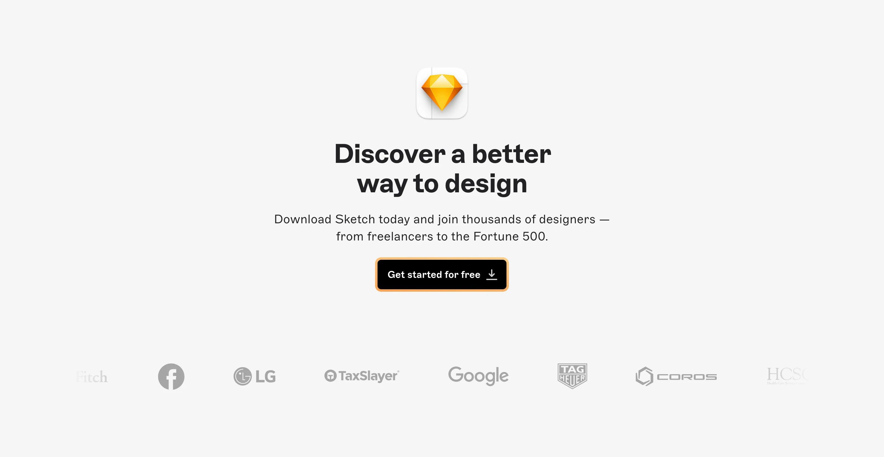 Sketch Home Page Section Get Started CTA