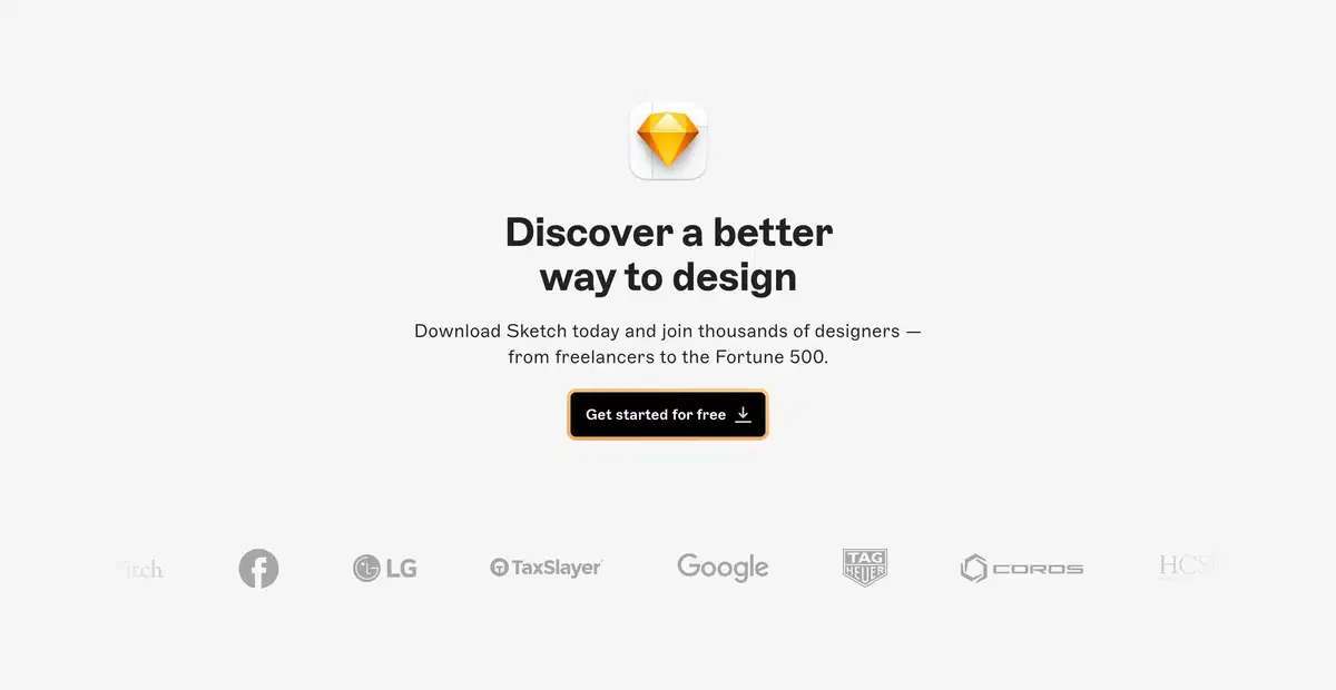 Sketch Home Page Section Get Started CTA