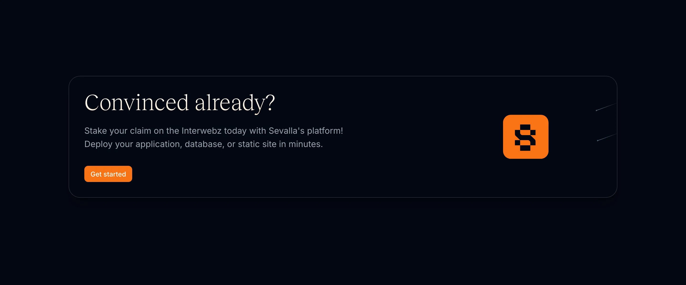 Sevalla Home Page Section  CTA