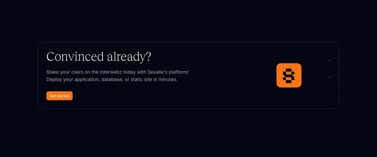 Sevalla Home Page Section  CTA