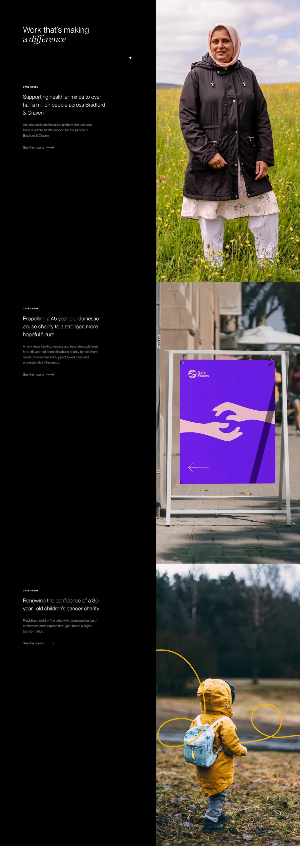 Few and Far Home Page Section Case Study