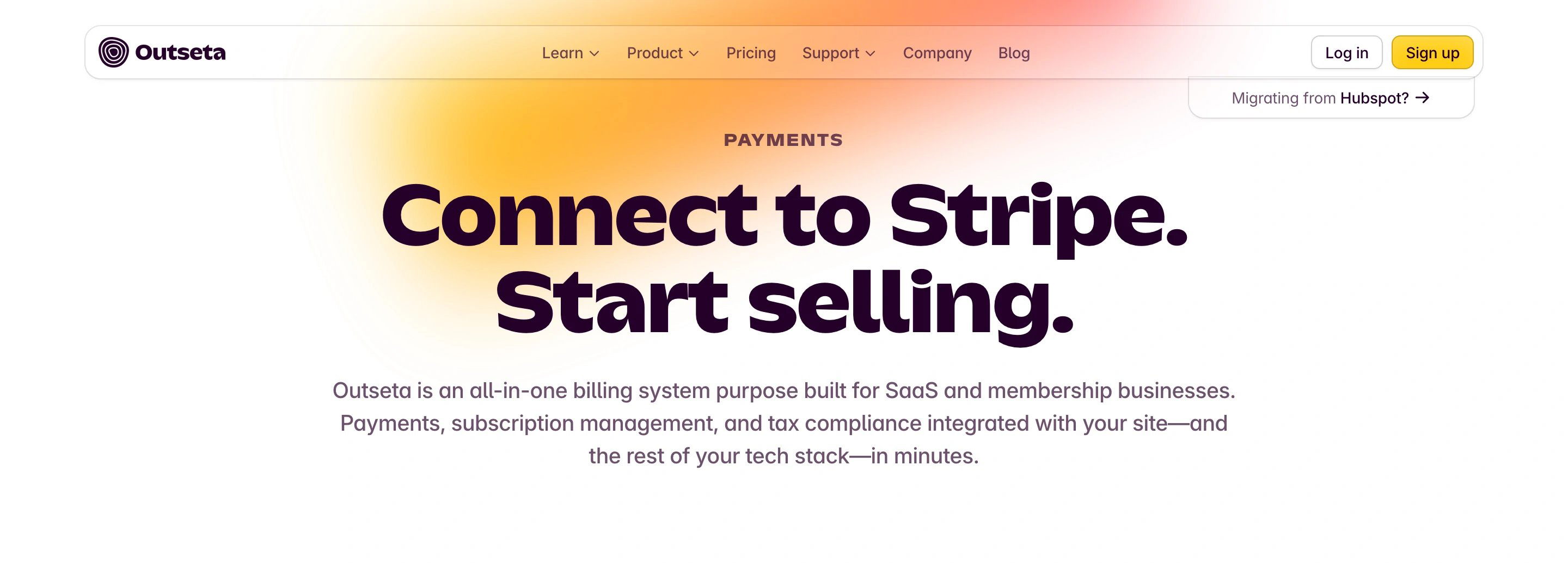 Outseta Payment Page Section Hero