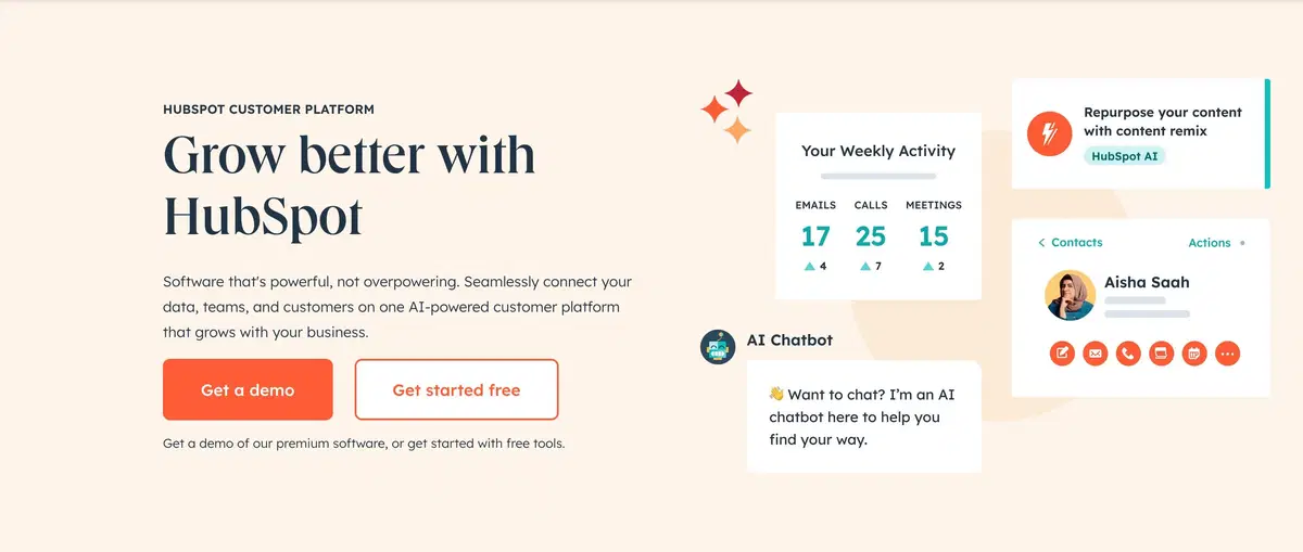 HubSpot Home Page Section Hero