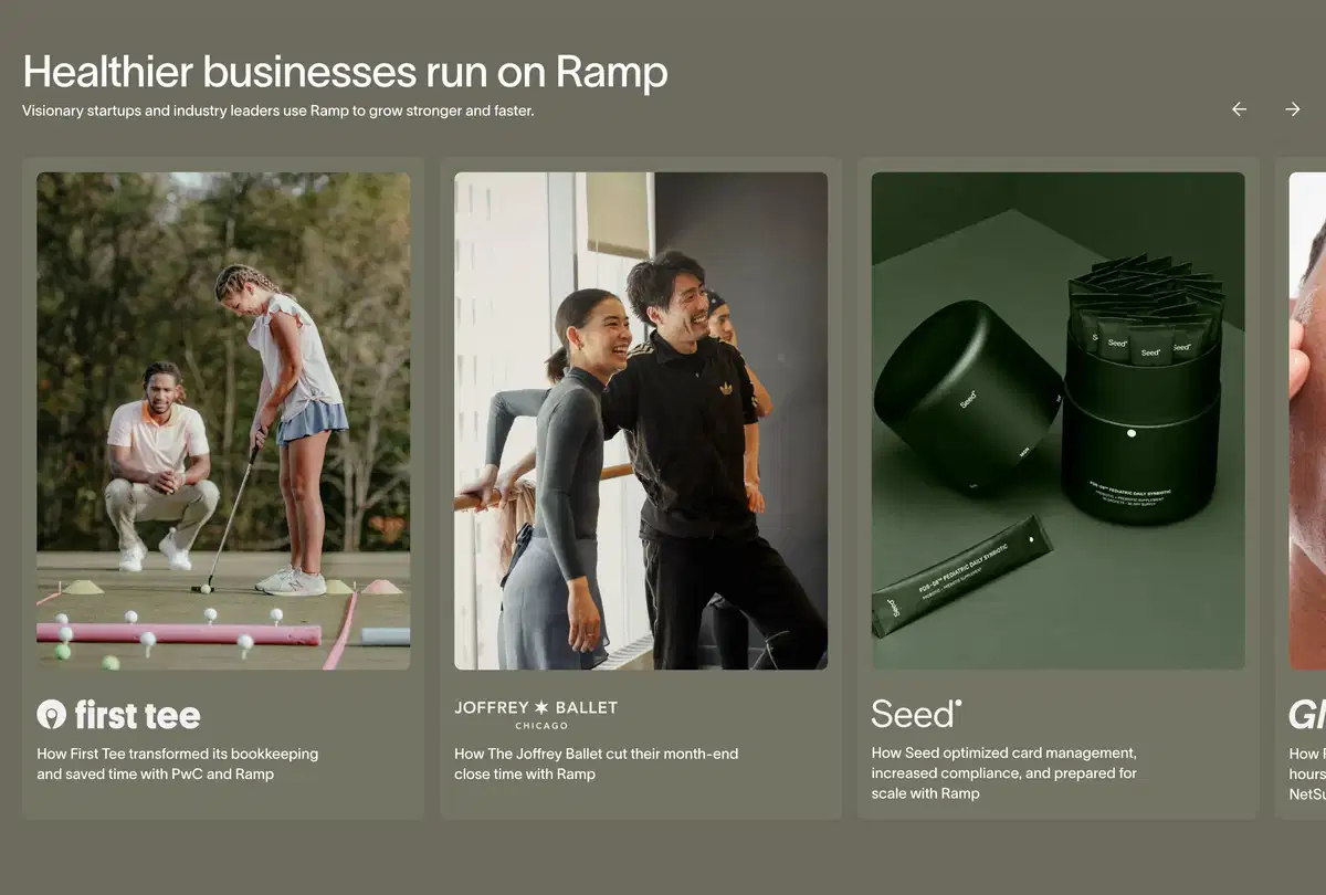 Ramp Corporate Page Section Stories