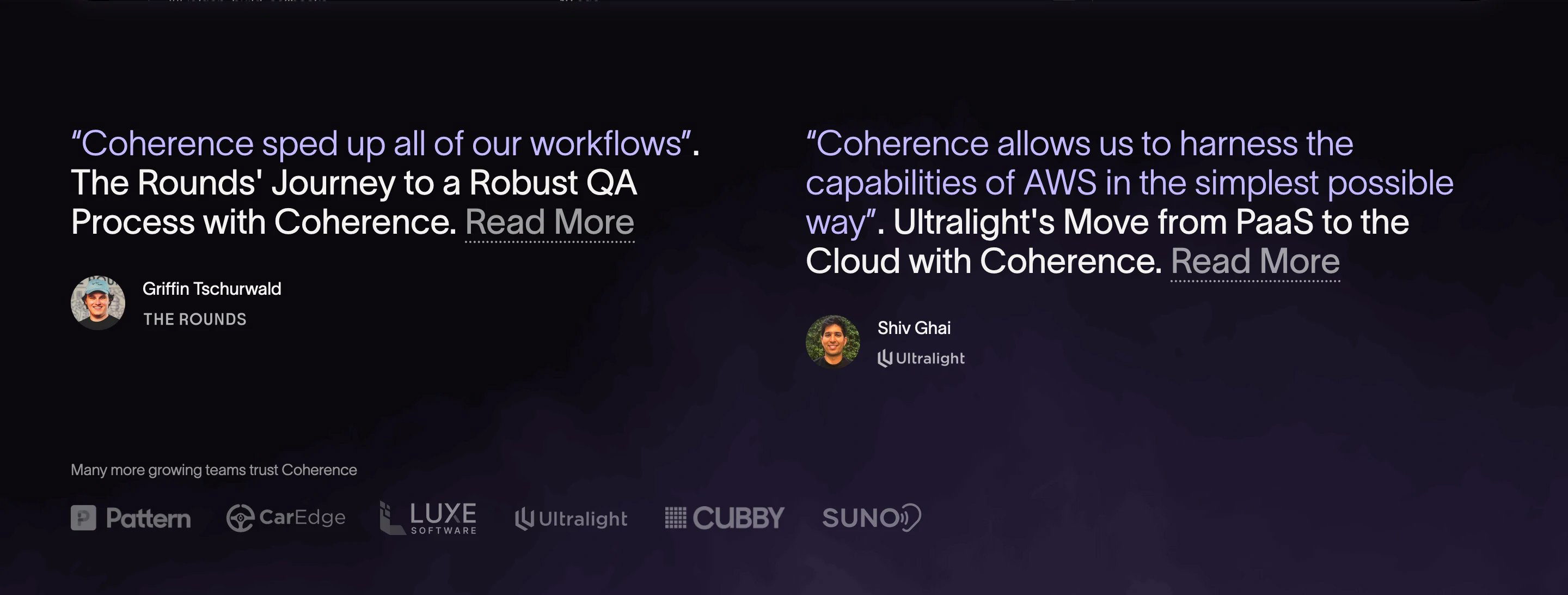 Coherence Home Section Testimonial