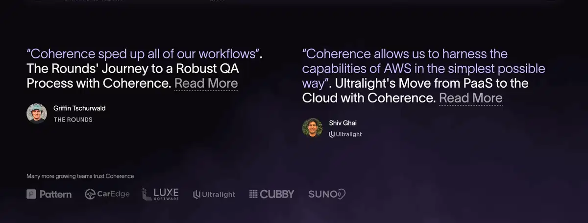 Coherence Home Section Testimonial
