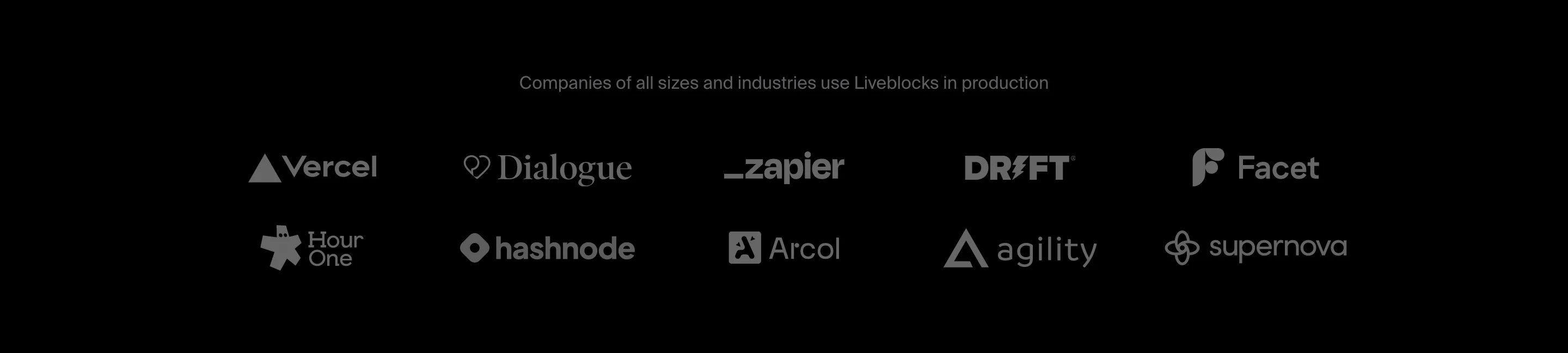 Liveblocks Home Page Section Logos