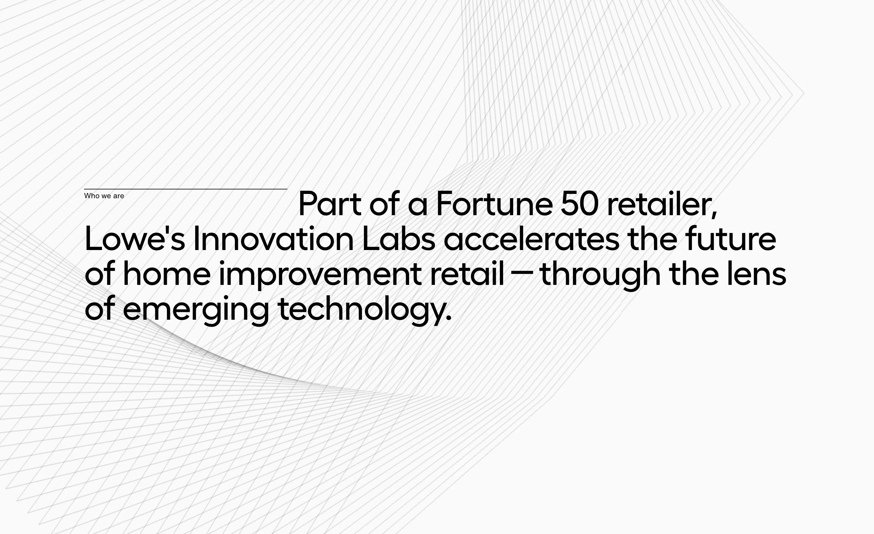 Lowe's Innovation Labs Home Page Section About
