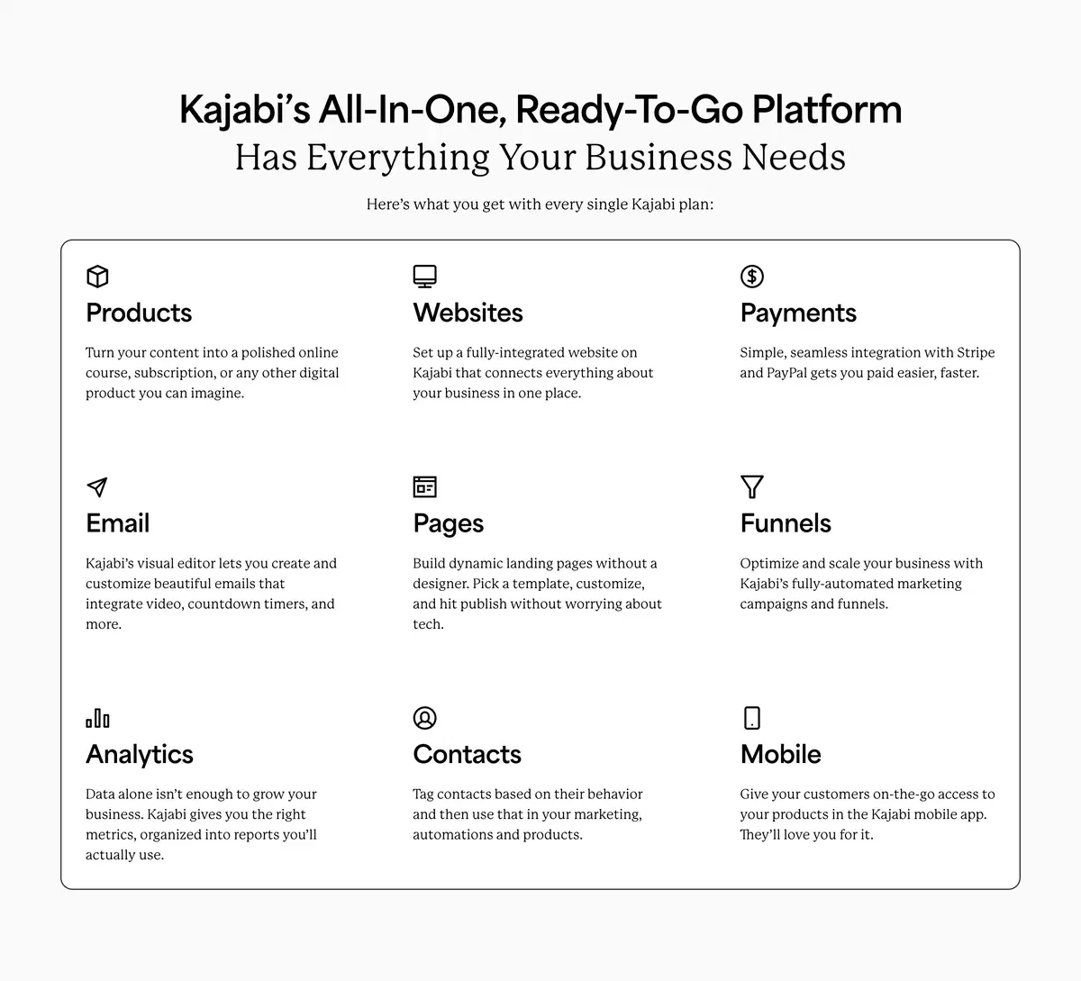 Kajabi Creator Studio Page Section Statistics