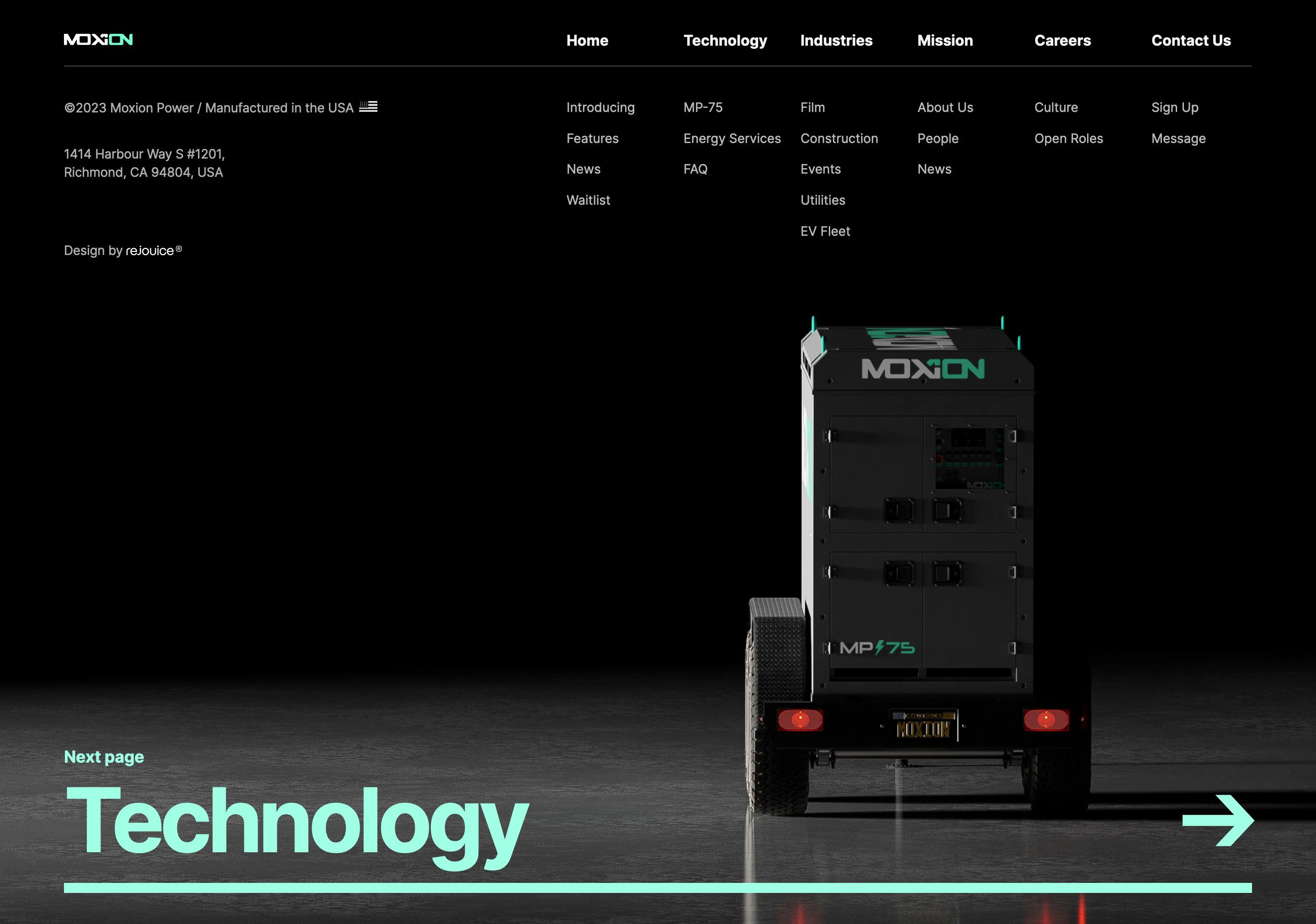 Moxion Home Page Section Footer