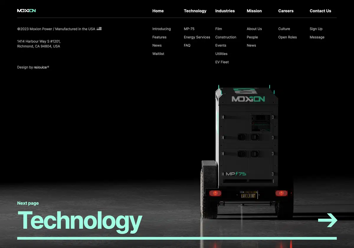 Moxion Home Page Section Footer