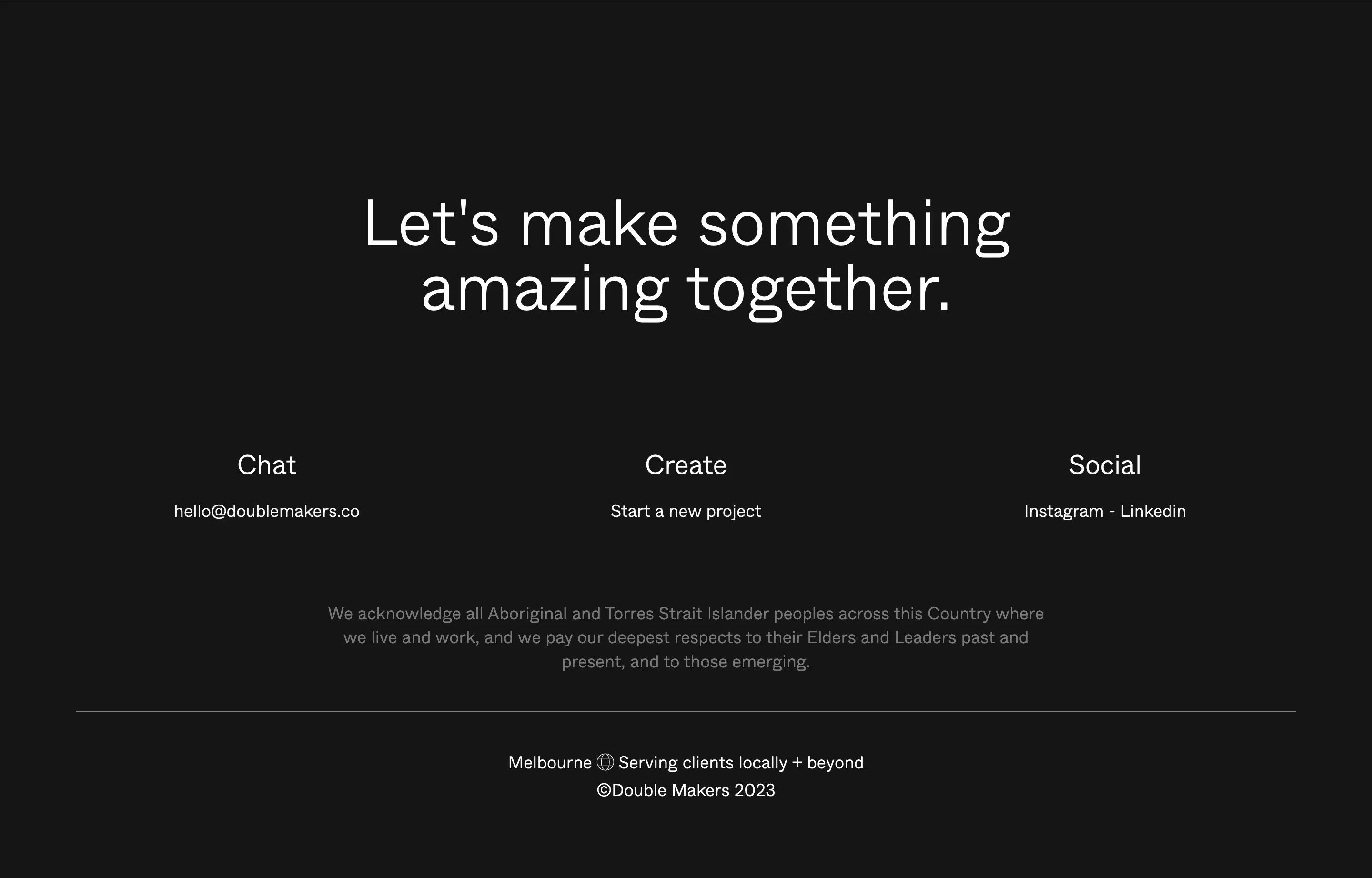 Double Makers Home Page Section Footer