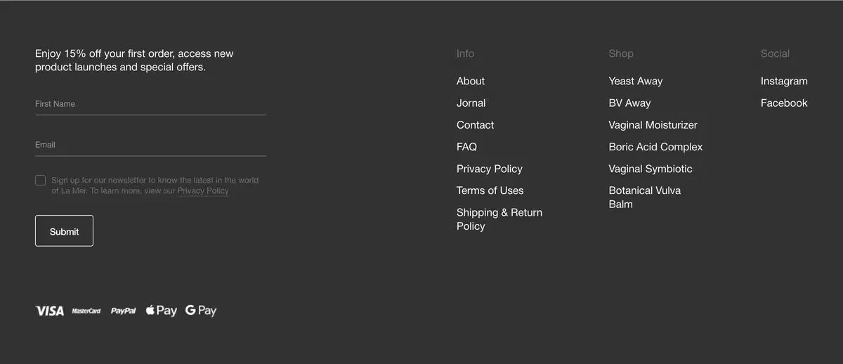 Neycher Home Page Section Footer