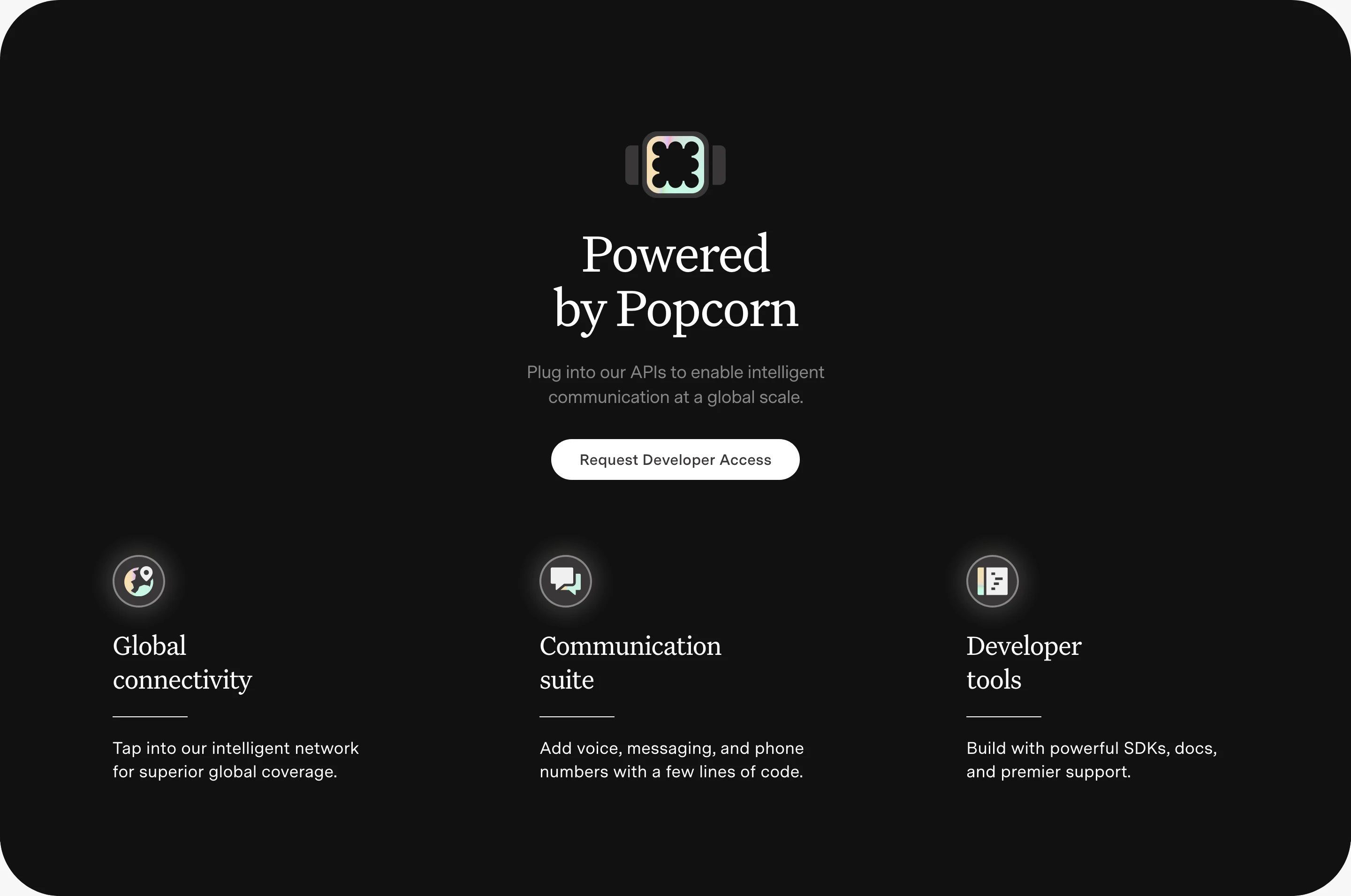 Popcorn Research Page Section Developer Access