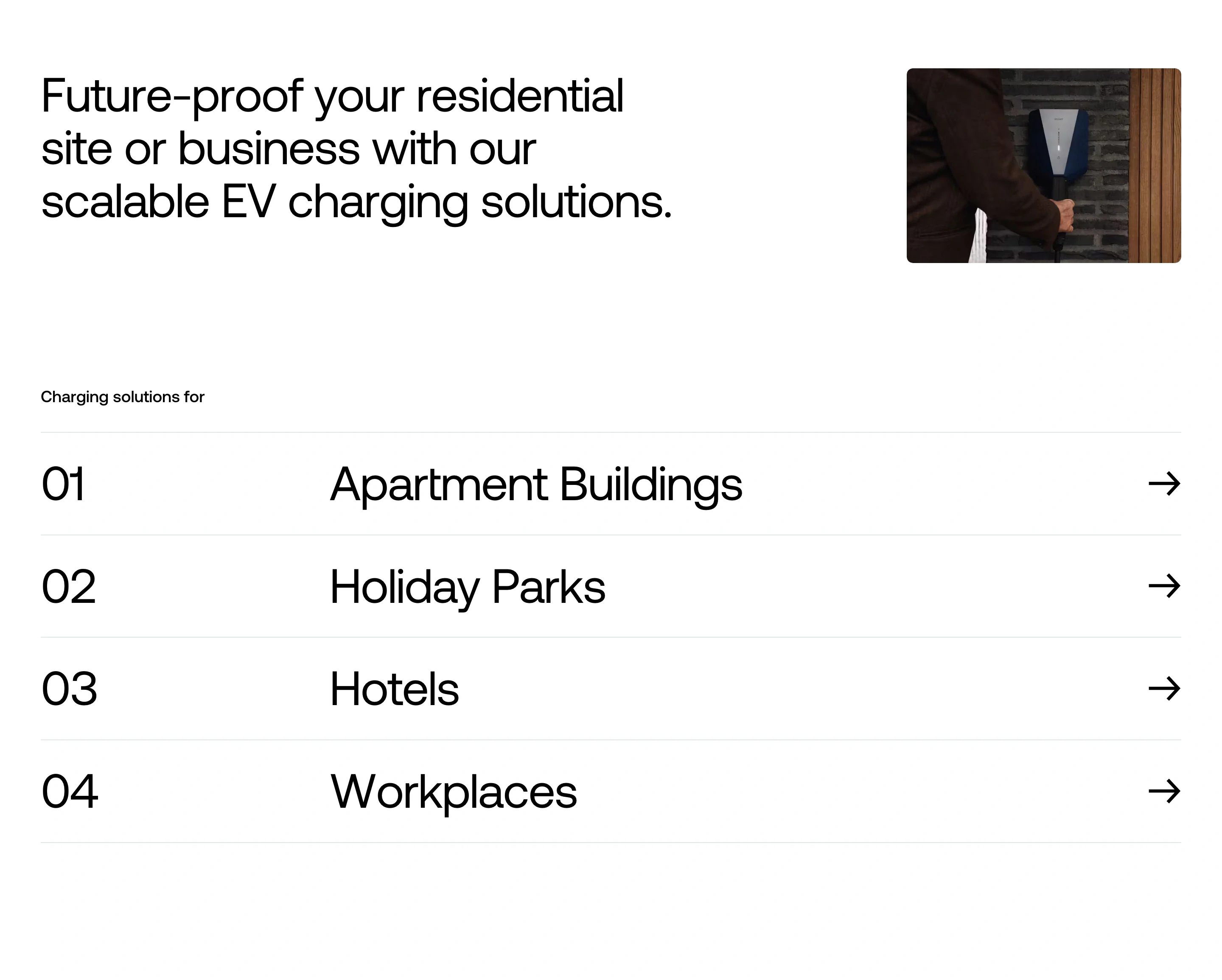 Energy Park Home Page Section Charging Solutions