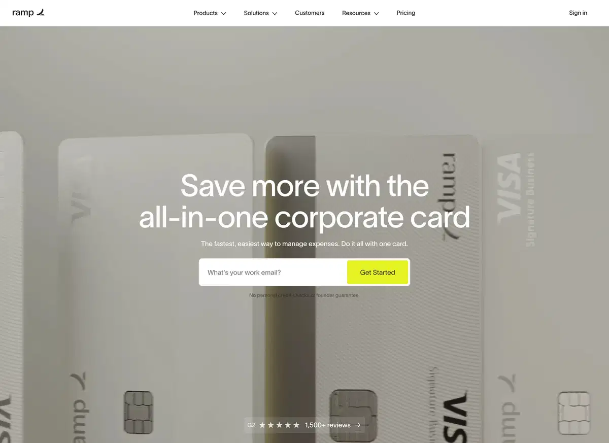 Ramp Corporate Page Section Hero