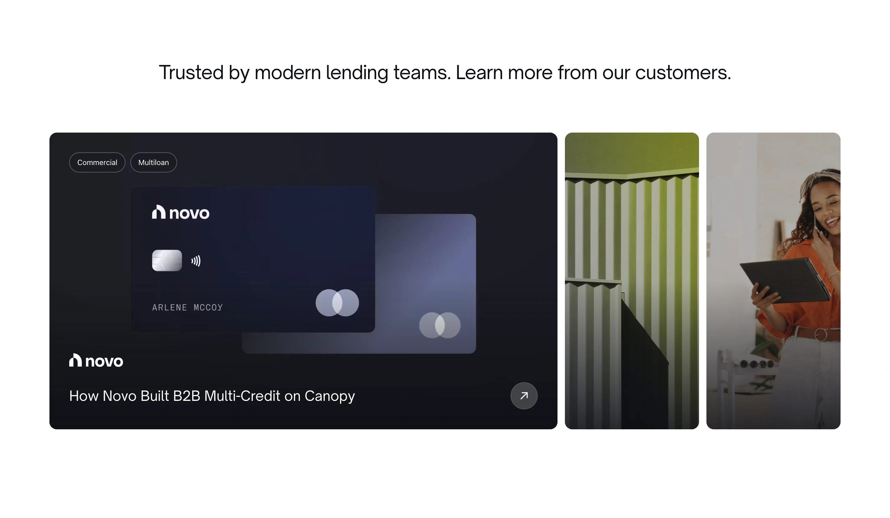 Canopy Home Page Section Customer Stories