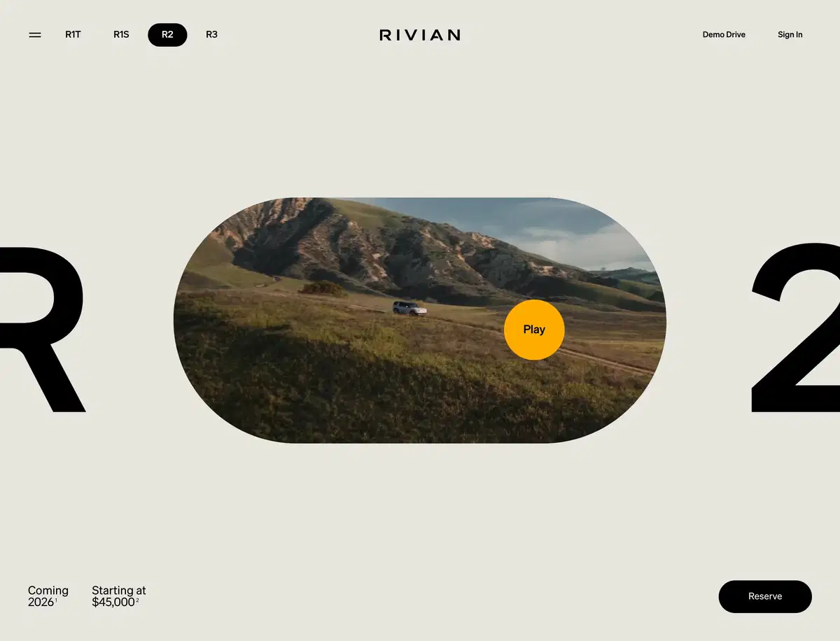 Rivian R2 Page Section Hero