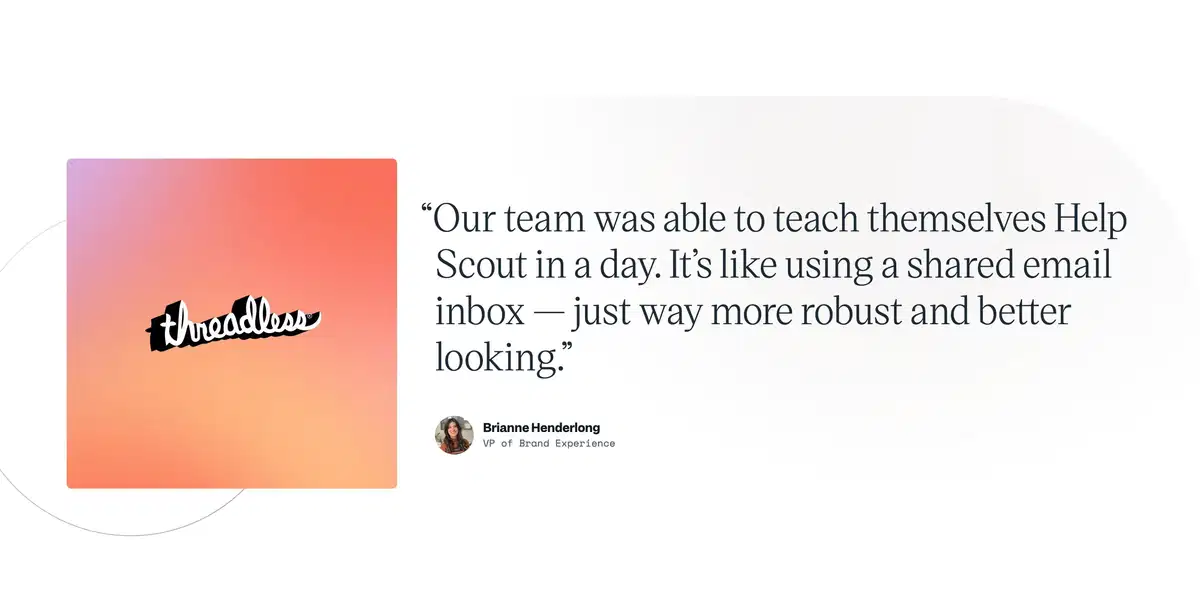 Help Scout Home Page Section Testimonial