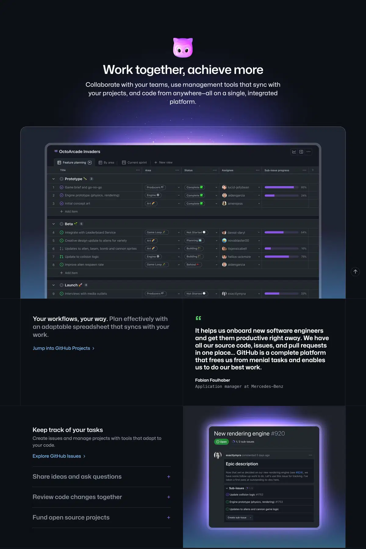 GitHub Home Page  Section Collaboration