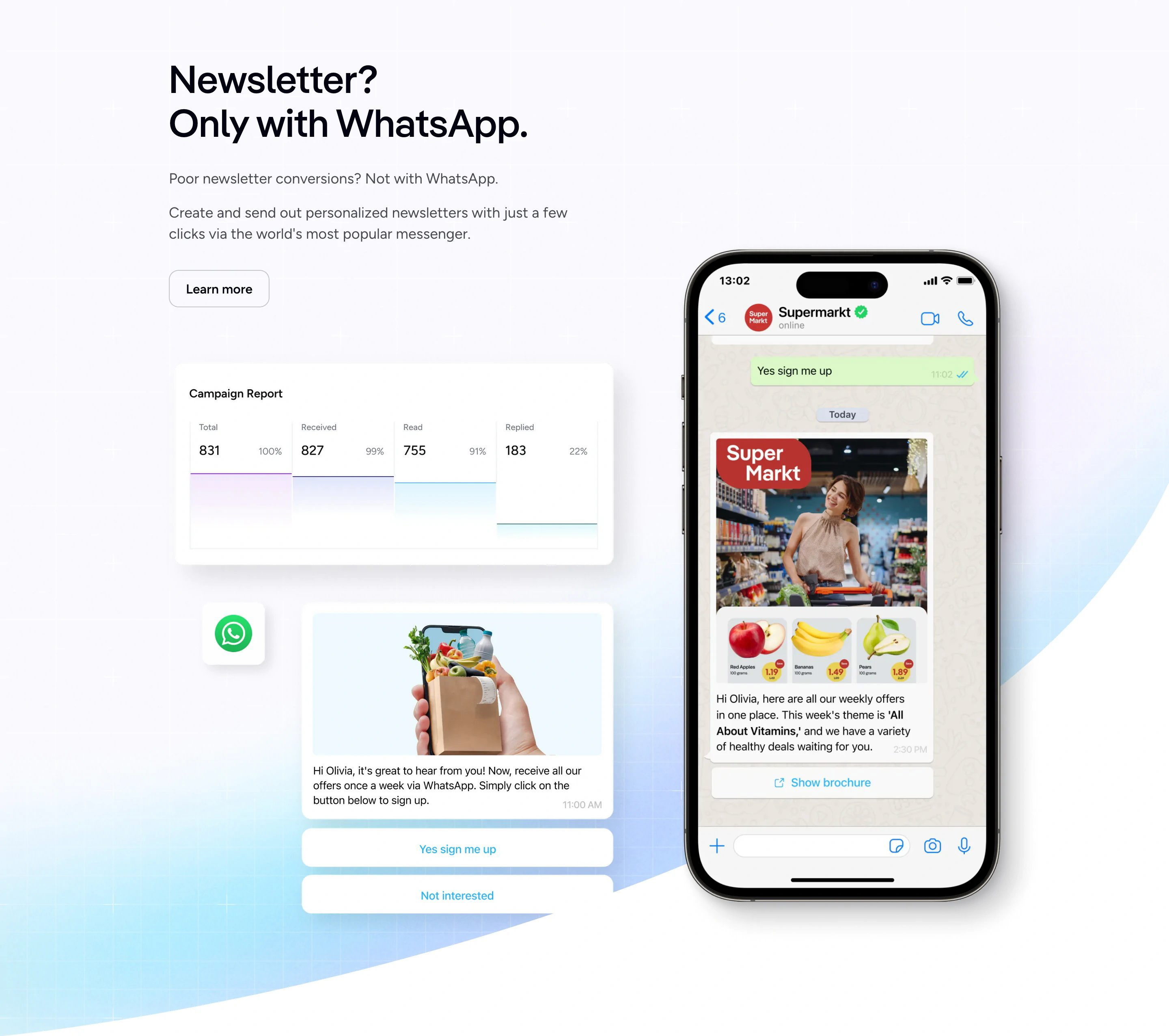 Superchat Home Page Section Newsletter