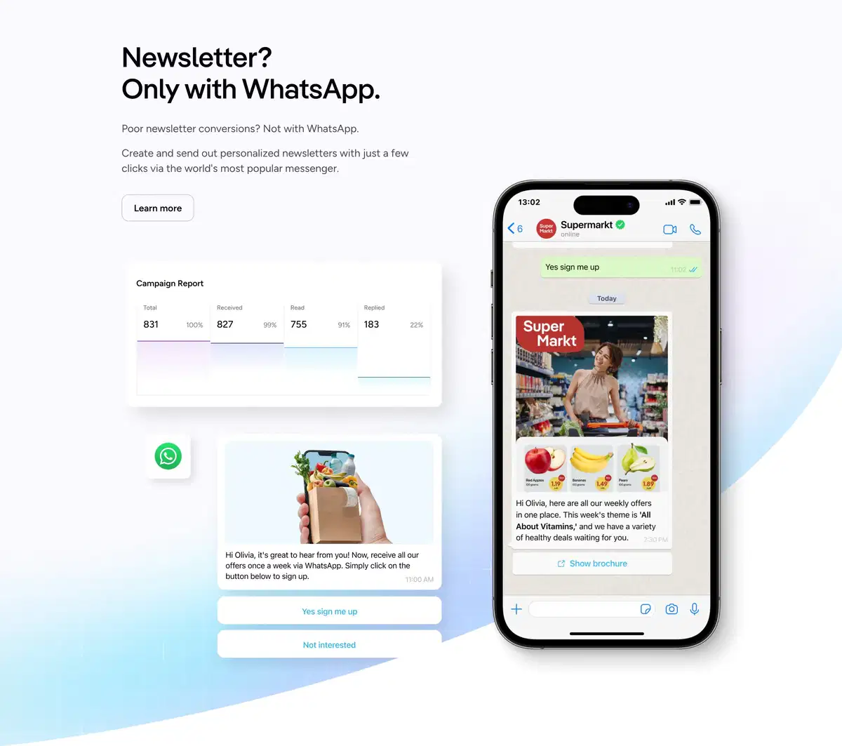 Superchat Home Page Section Newsletter