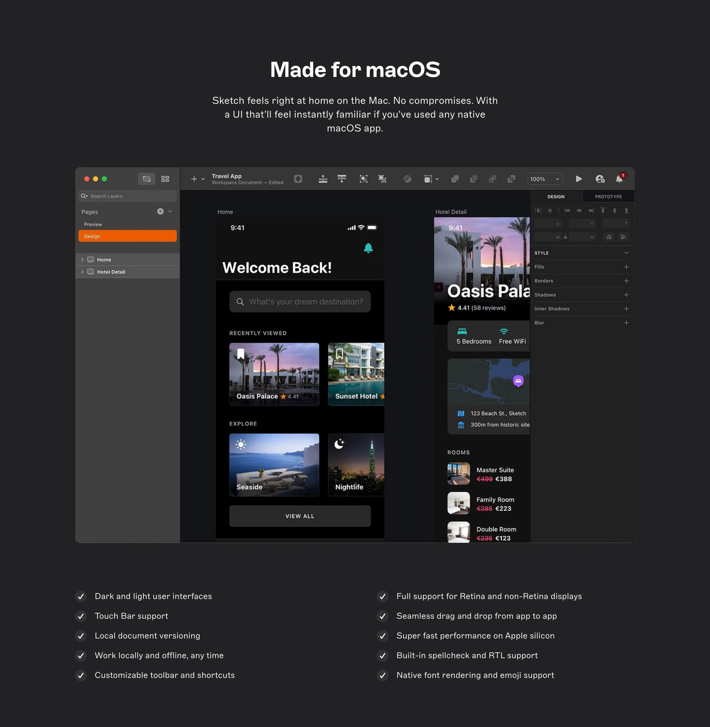 Sketch Design Page Section Made for MacOS