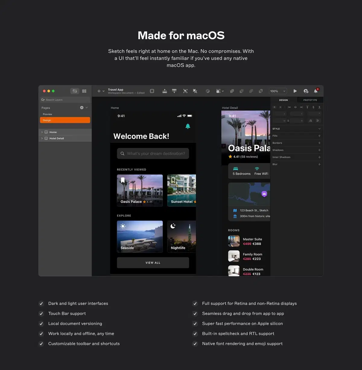 Sketch Design Page Section Made for MacOS