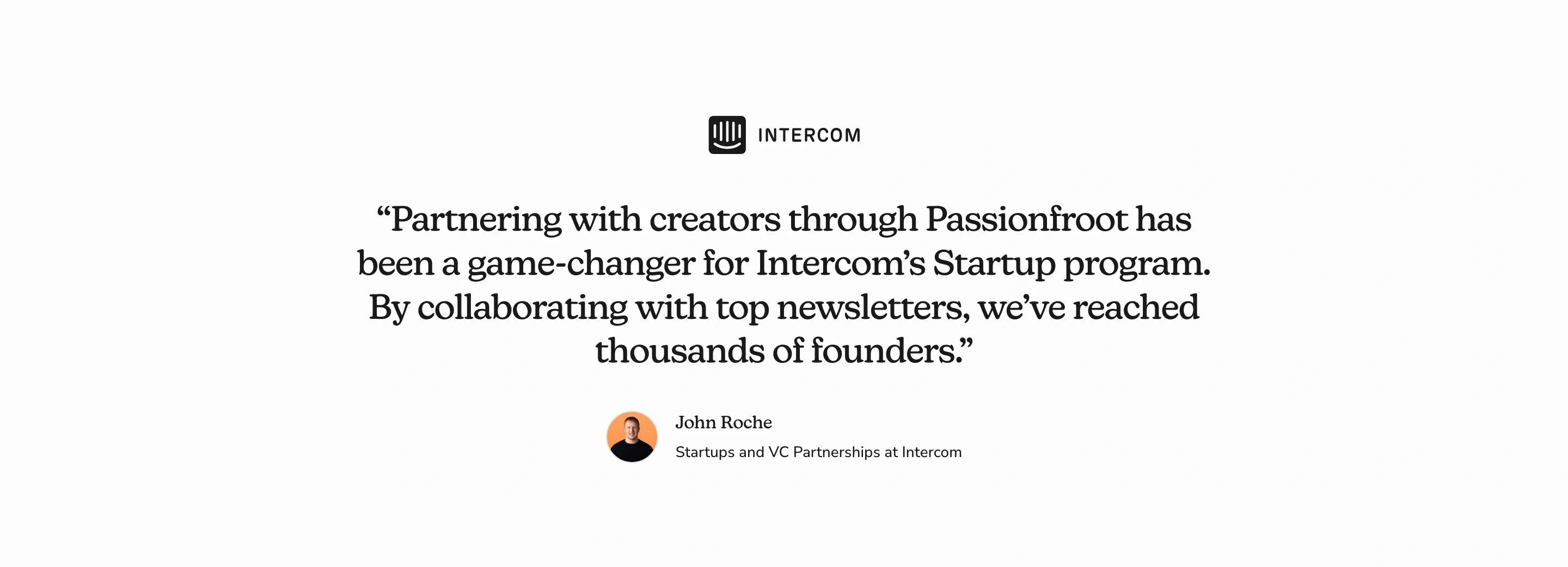 Passionfroot Home Page Section Testimonial