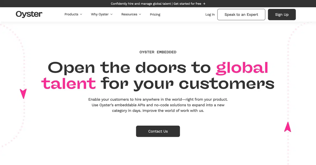 Oyster Embedded Page Section Hero