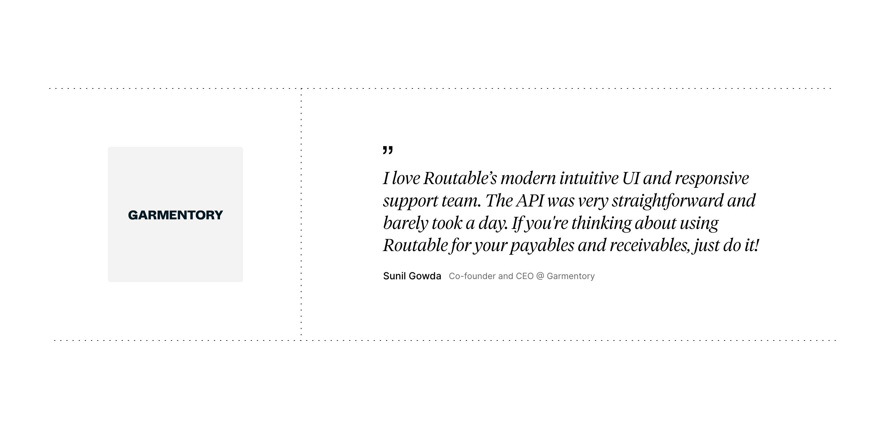 Routable Payment Page Section Testimonials