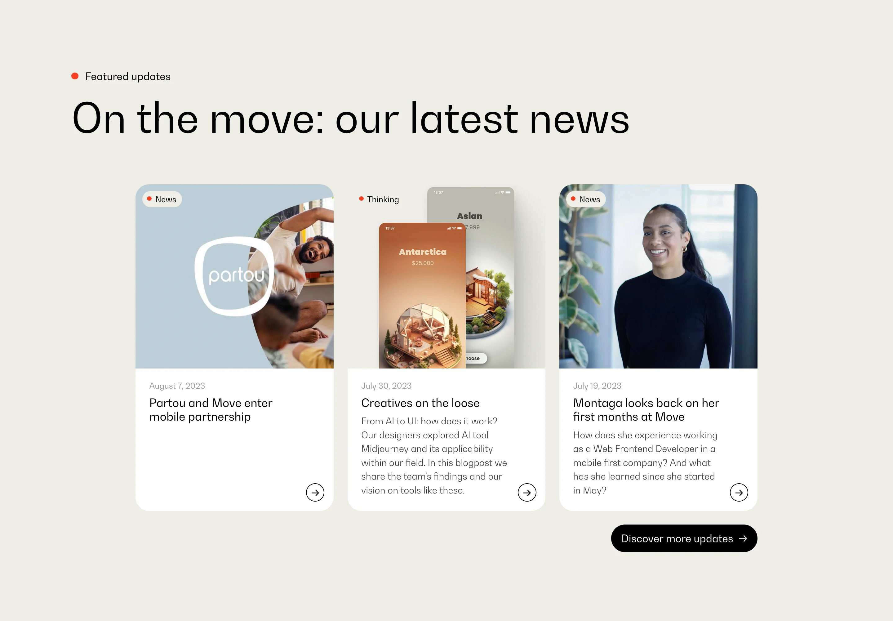 Move Agency Home Page Section Blog
