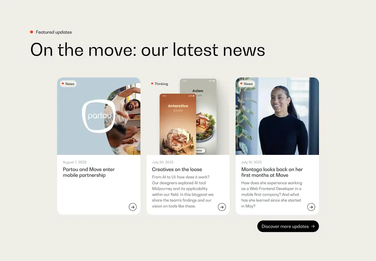 Move Agency Home Page Section Blog