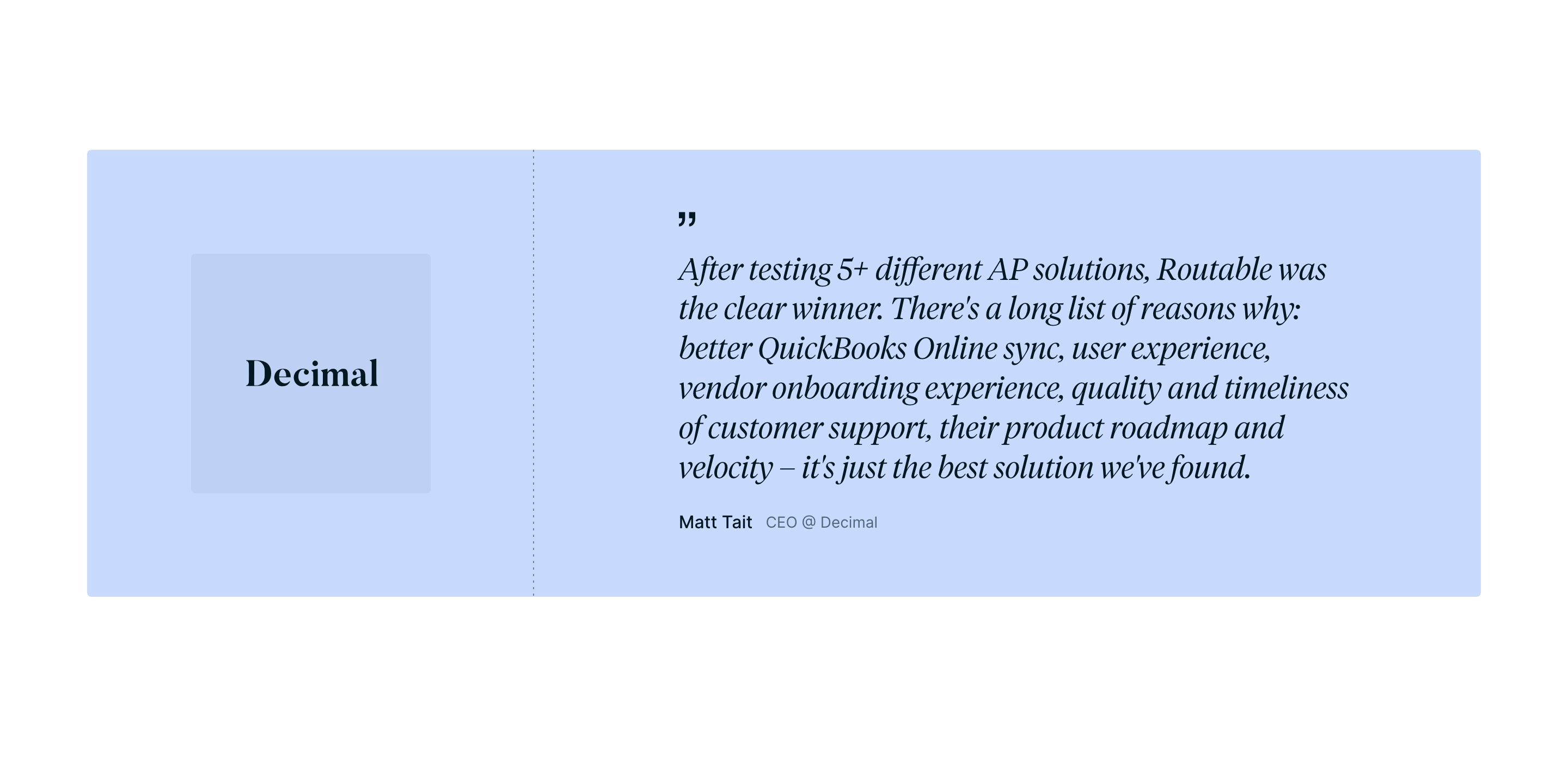 Routable Automation Page Section Testimonials
