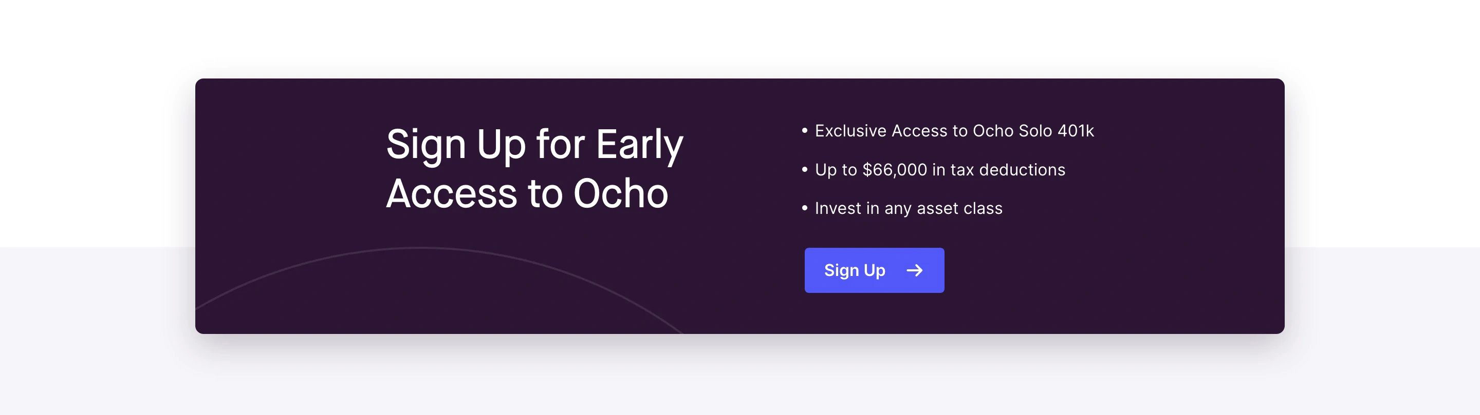 Ocho Home Page Section CTA