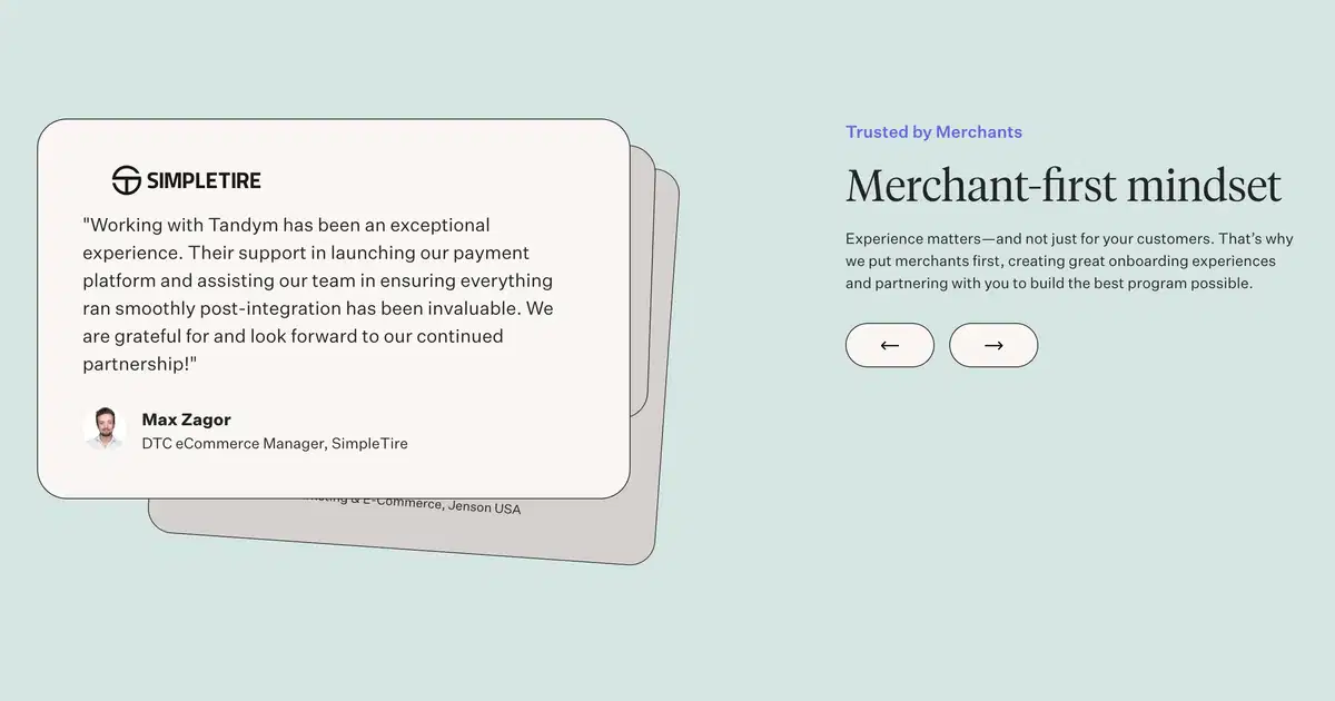 Tandym Solutions Page Section Testimonials