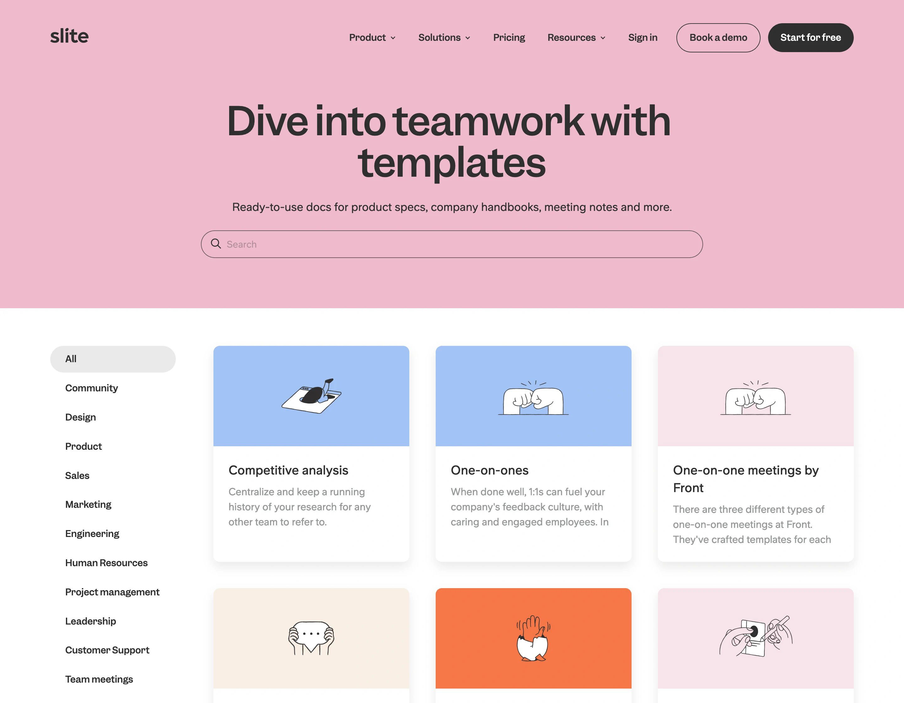 Slite Template Page Section Templates