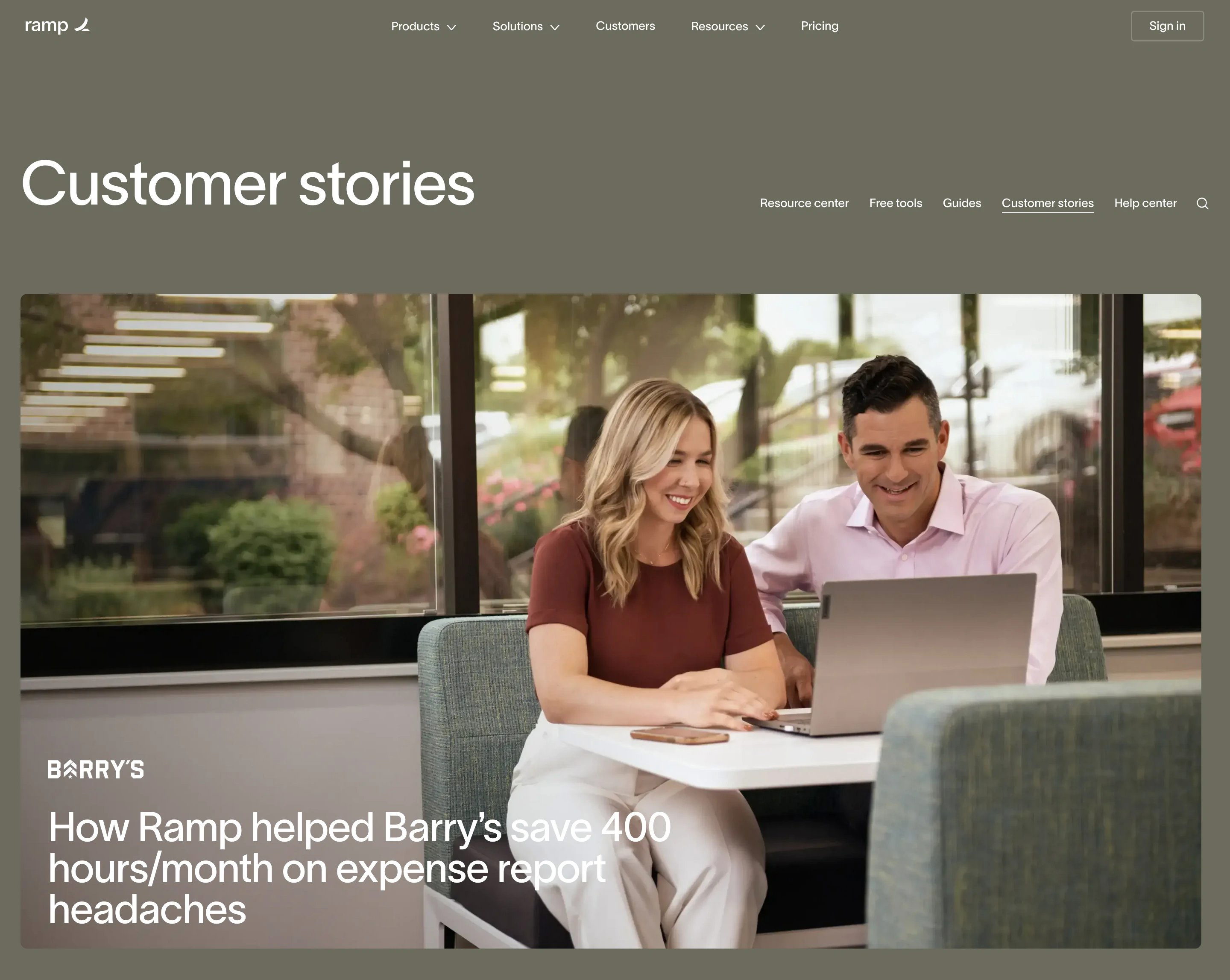 Ramp Customers Page Section Hero