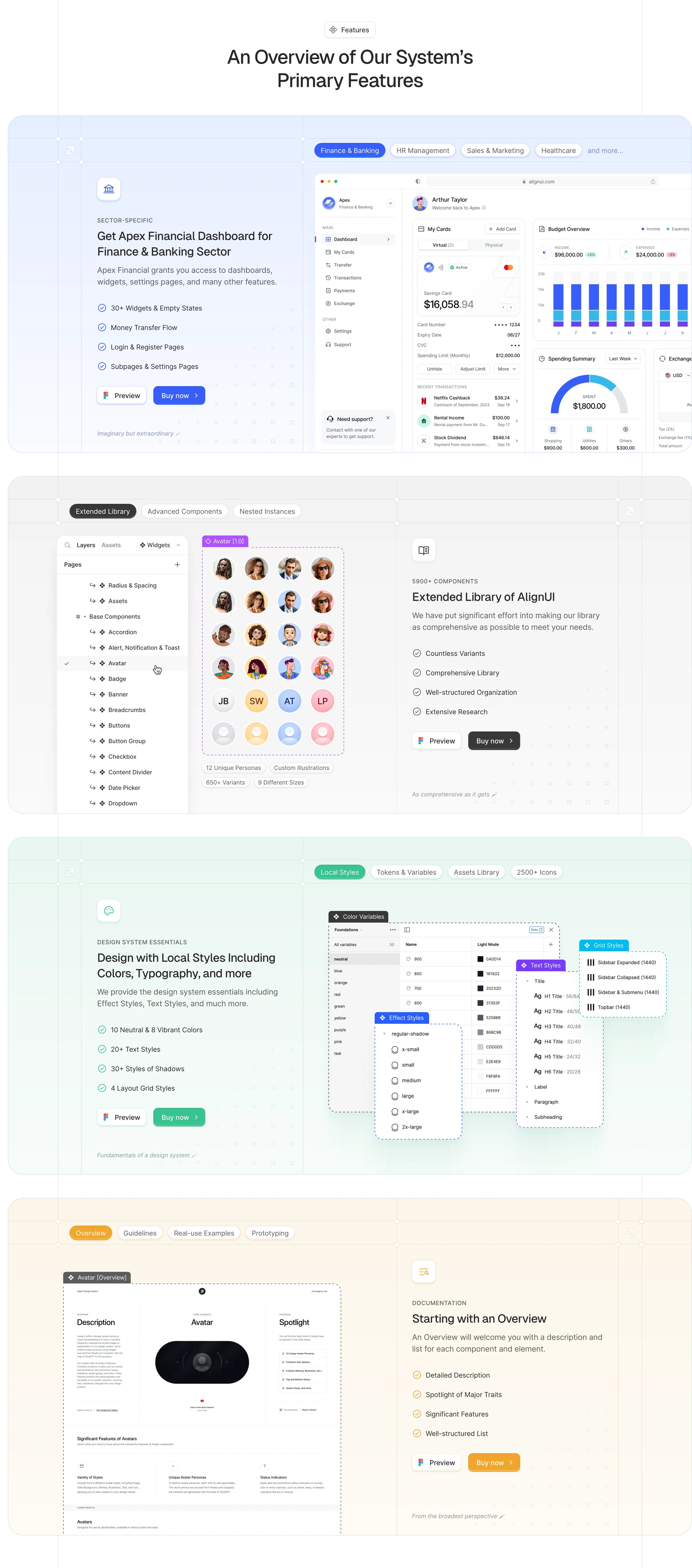 AlignUI Home Page Section Features