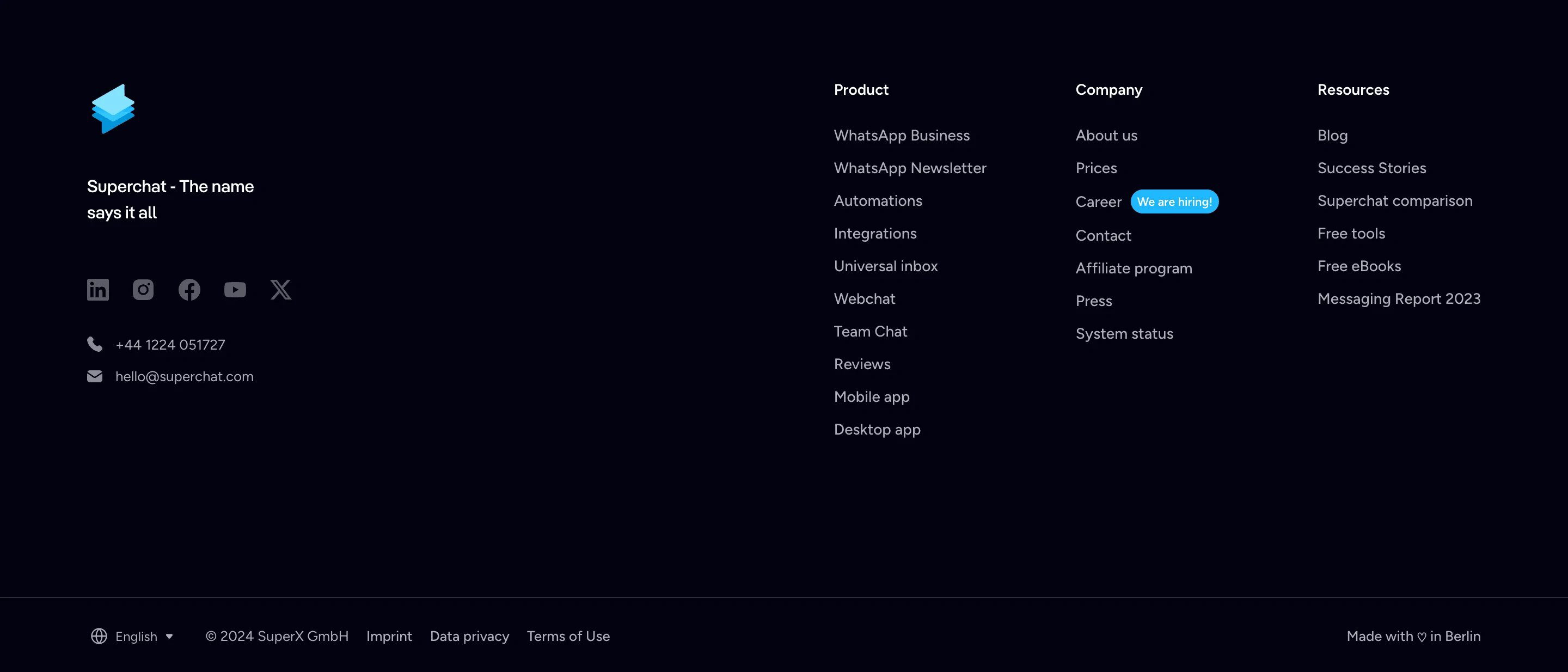 Superchat Home Page Section Footer