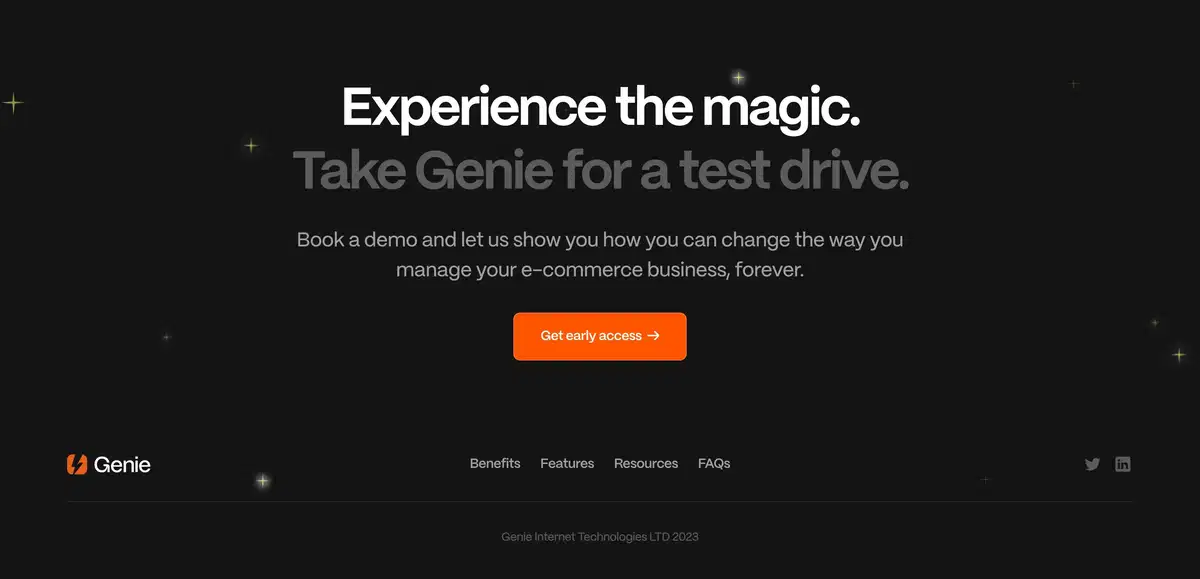 Genie Home Page Section Footer