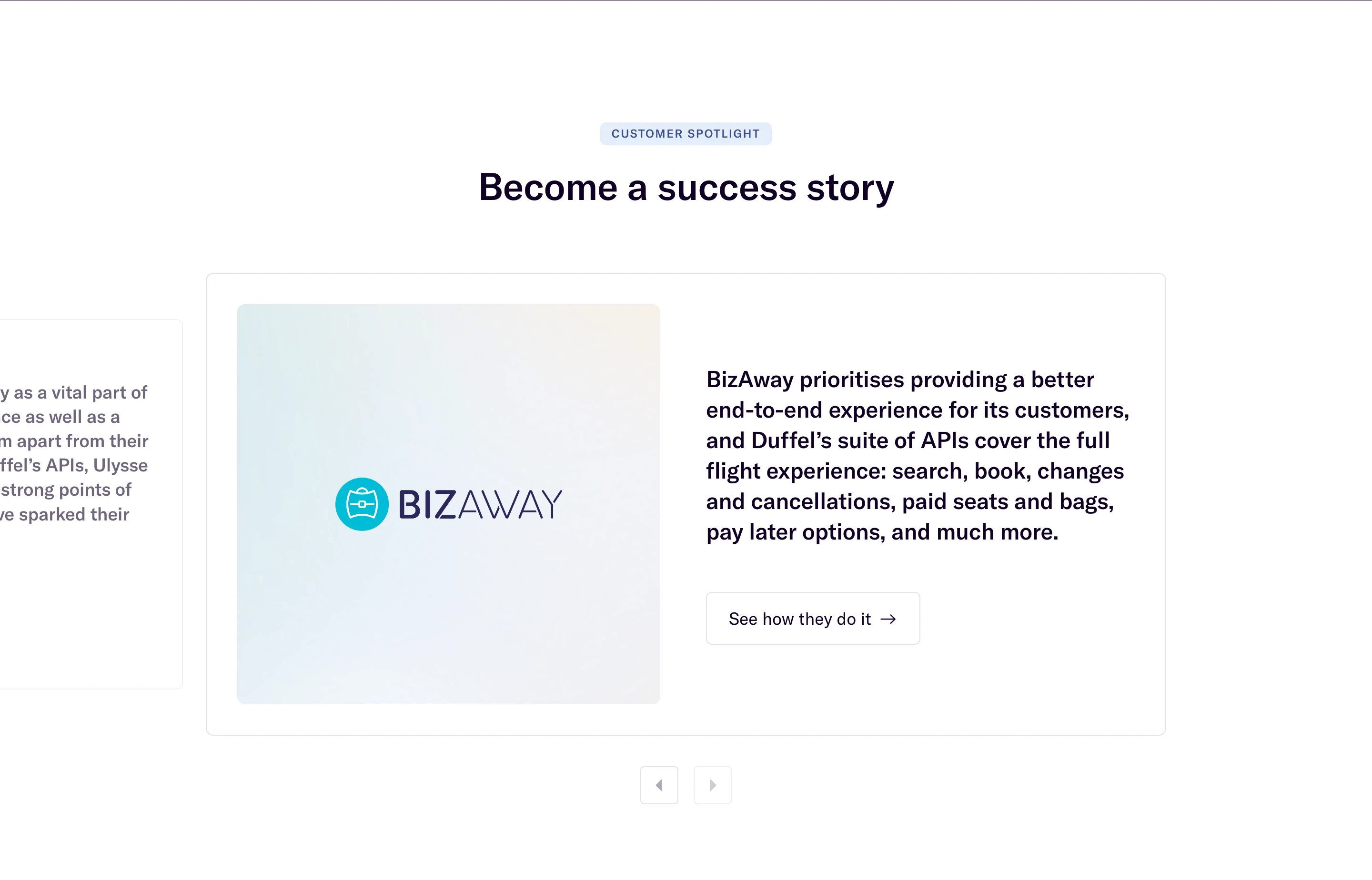 Duffel Home Page Section Success Stories