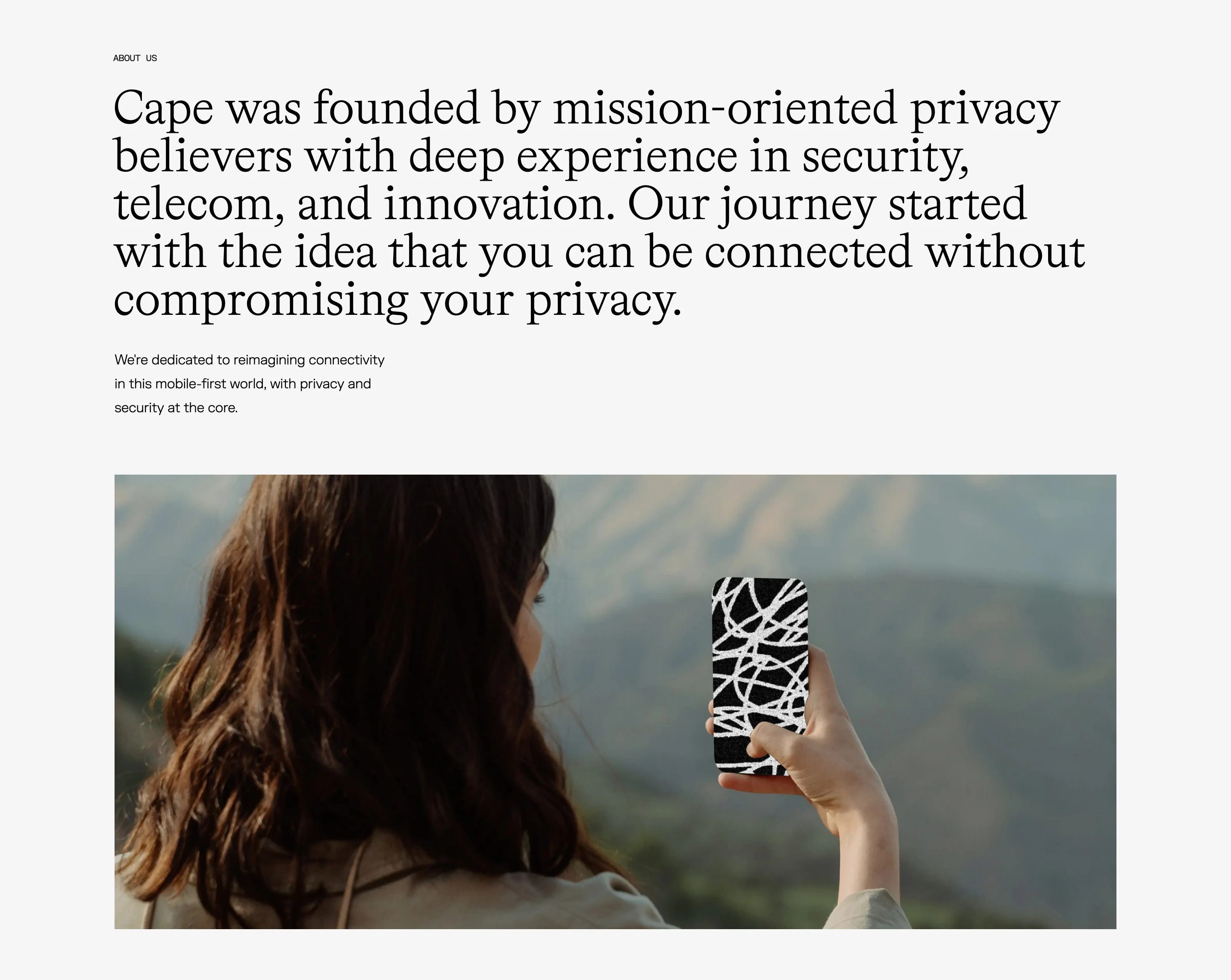 Cape About Page Section About Us